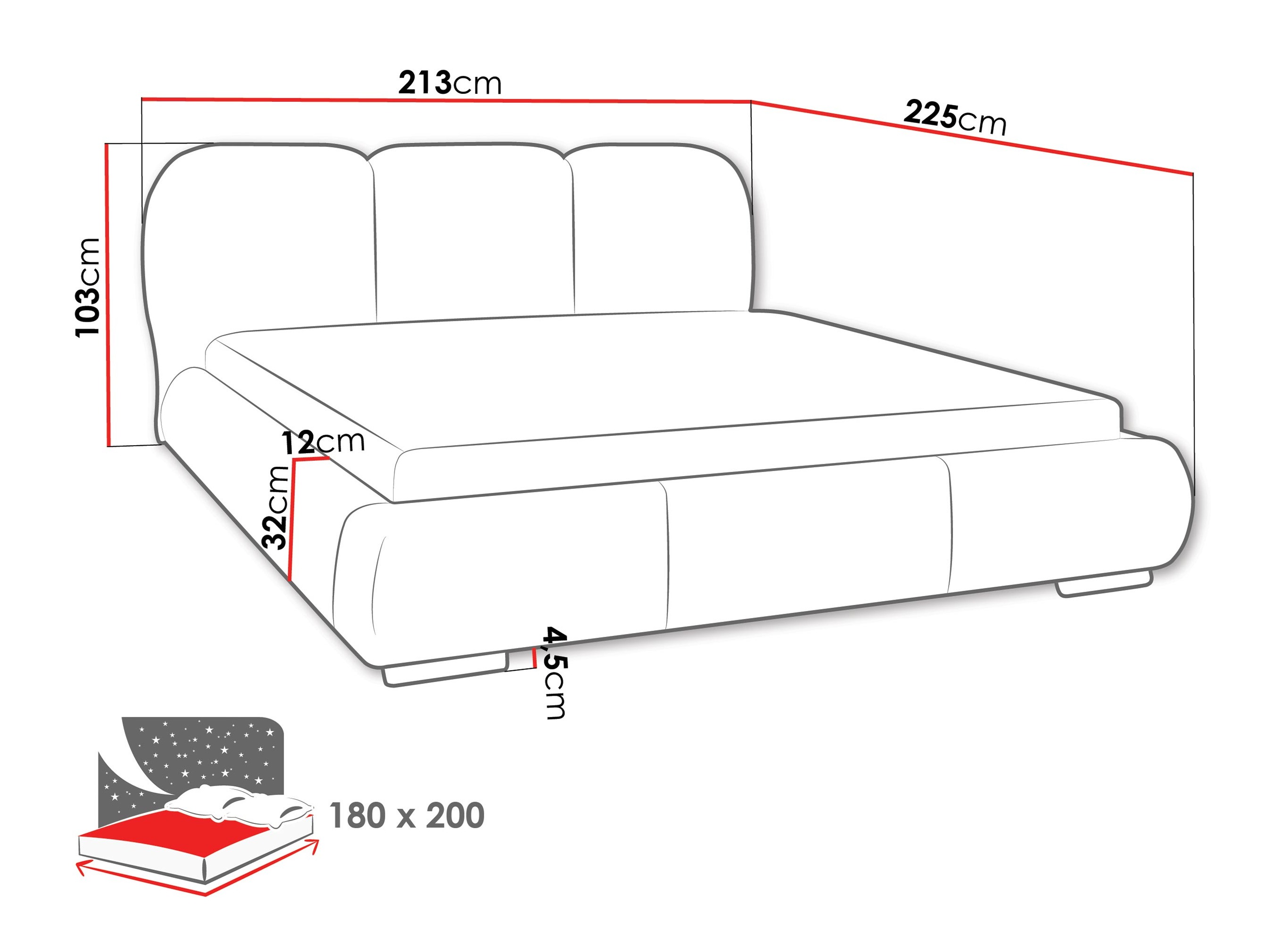 Bett TrendyNest Navium (Coral 15)