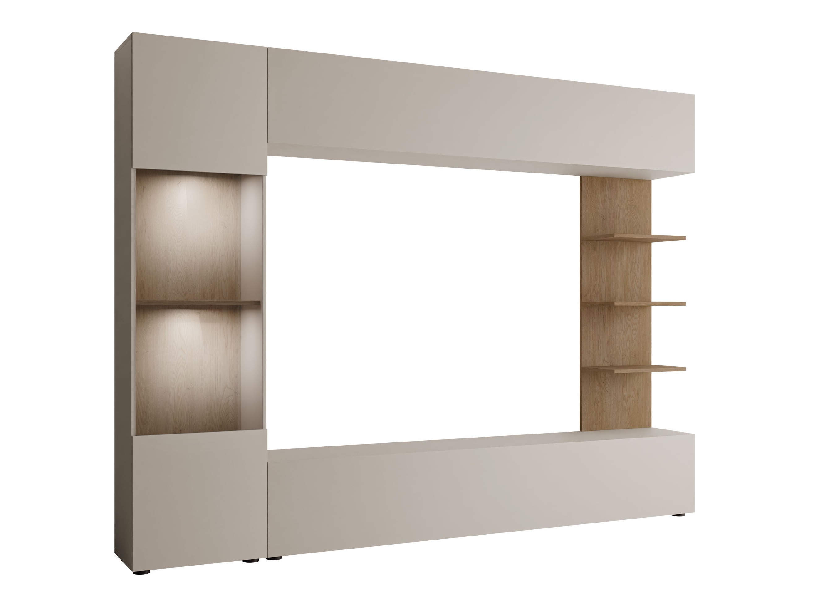 Wohnzimmer-Set Comfivo Animus (Kaschmir + Eiche)