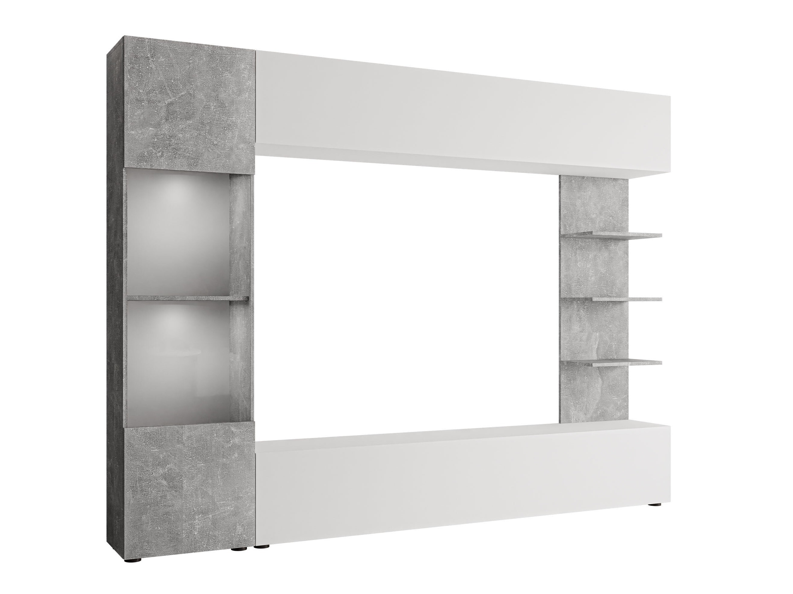 Wohnzimmer-Sets Comfivo 210 (Weiss + Beton)