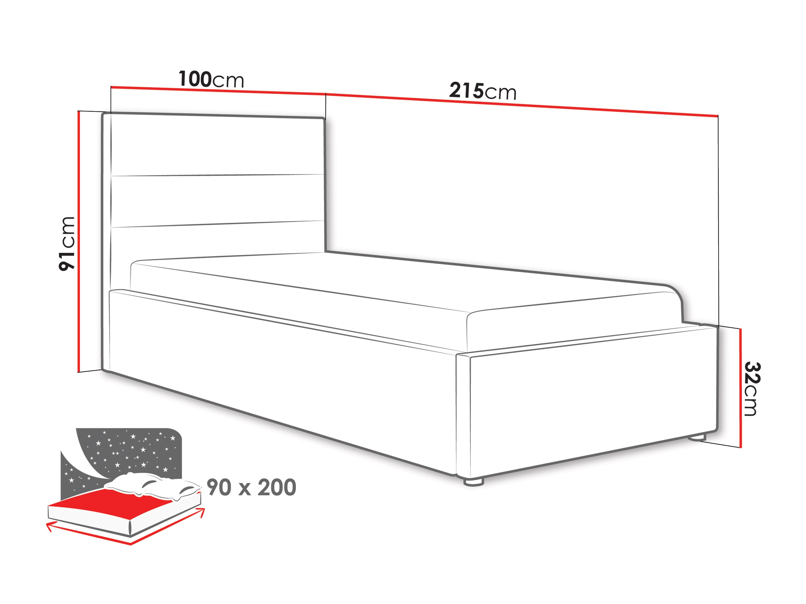 Bett Comfivo Fabos II (Hlr 19)