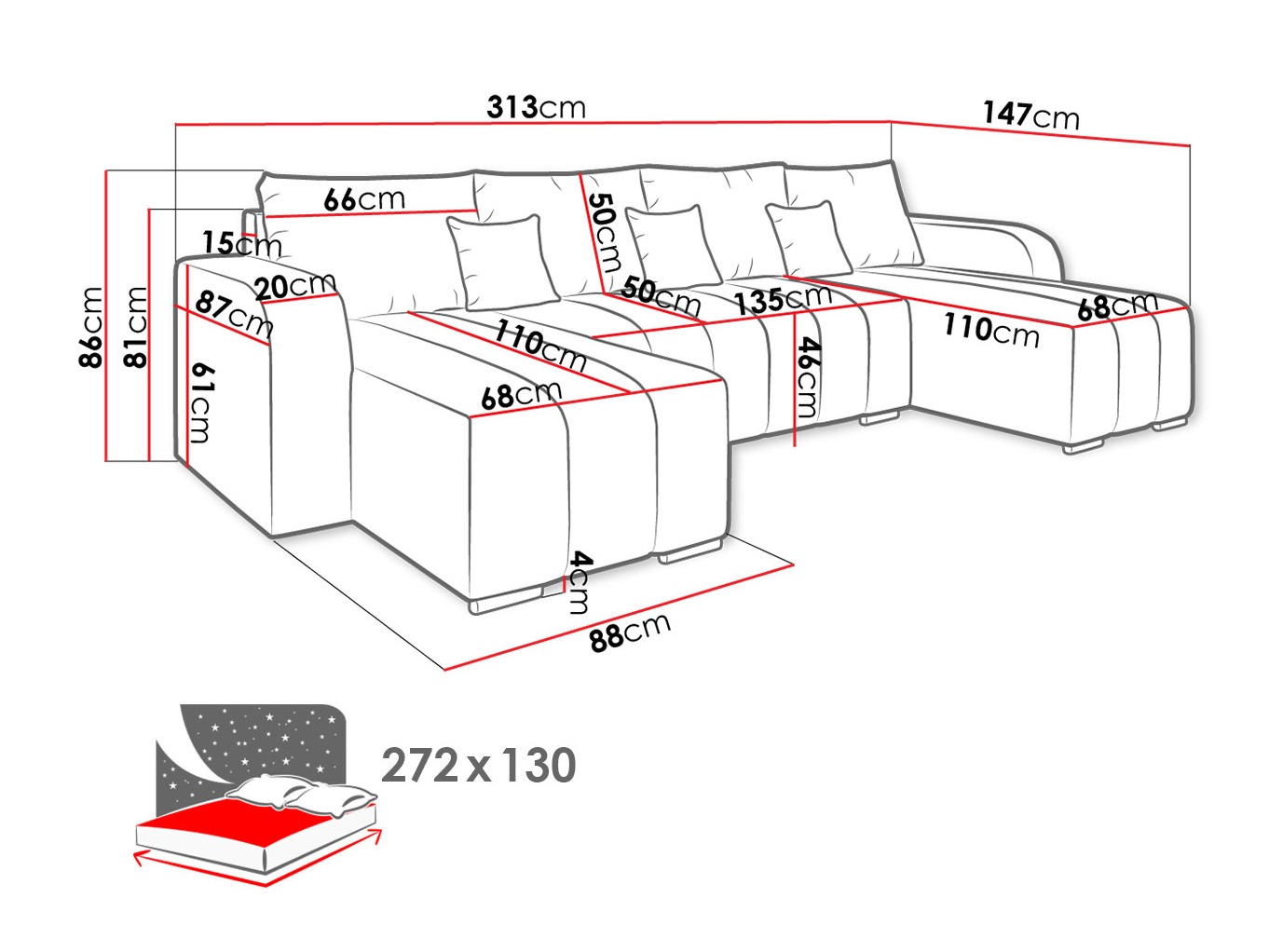 Ecksofa Arvada 122 (Lambi 06)