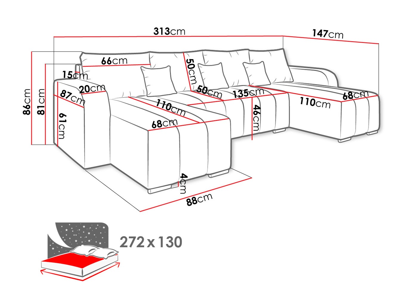 Ecksofa Arvada 122 (Lambi 08)