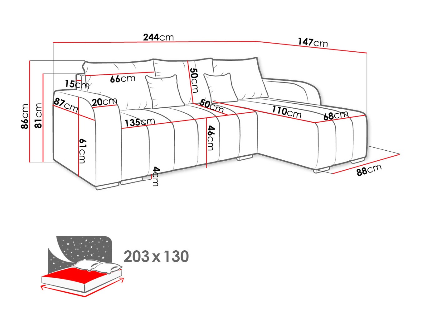 Ecksofa Arvada 123 (Lambi 04)