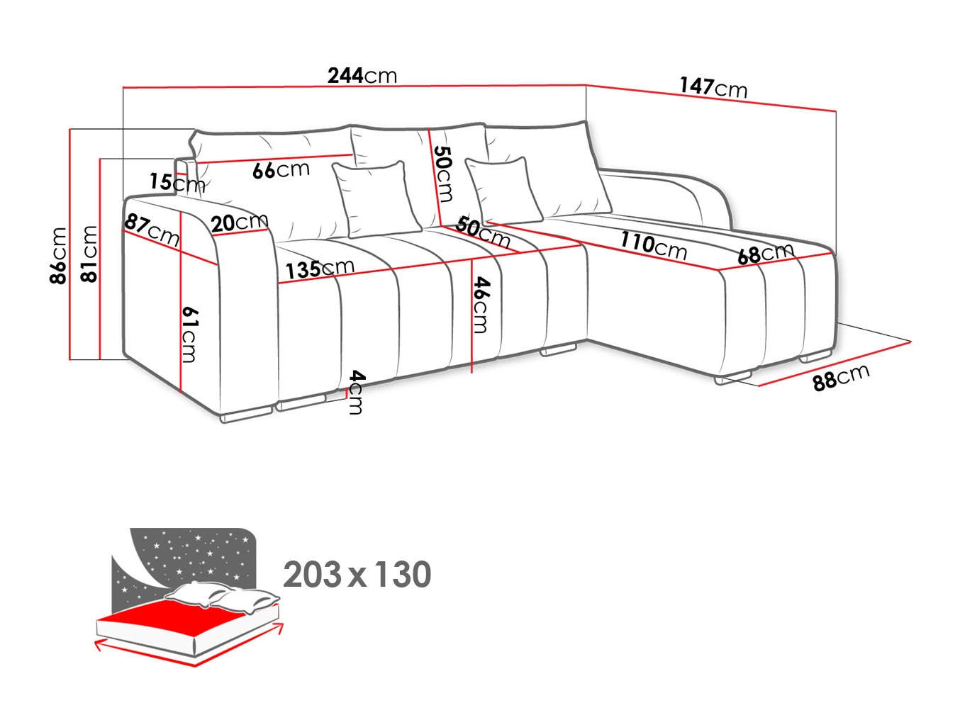 Ecksofa Arvada 123 (Lambi 06)