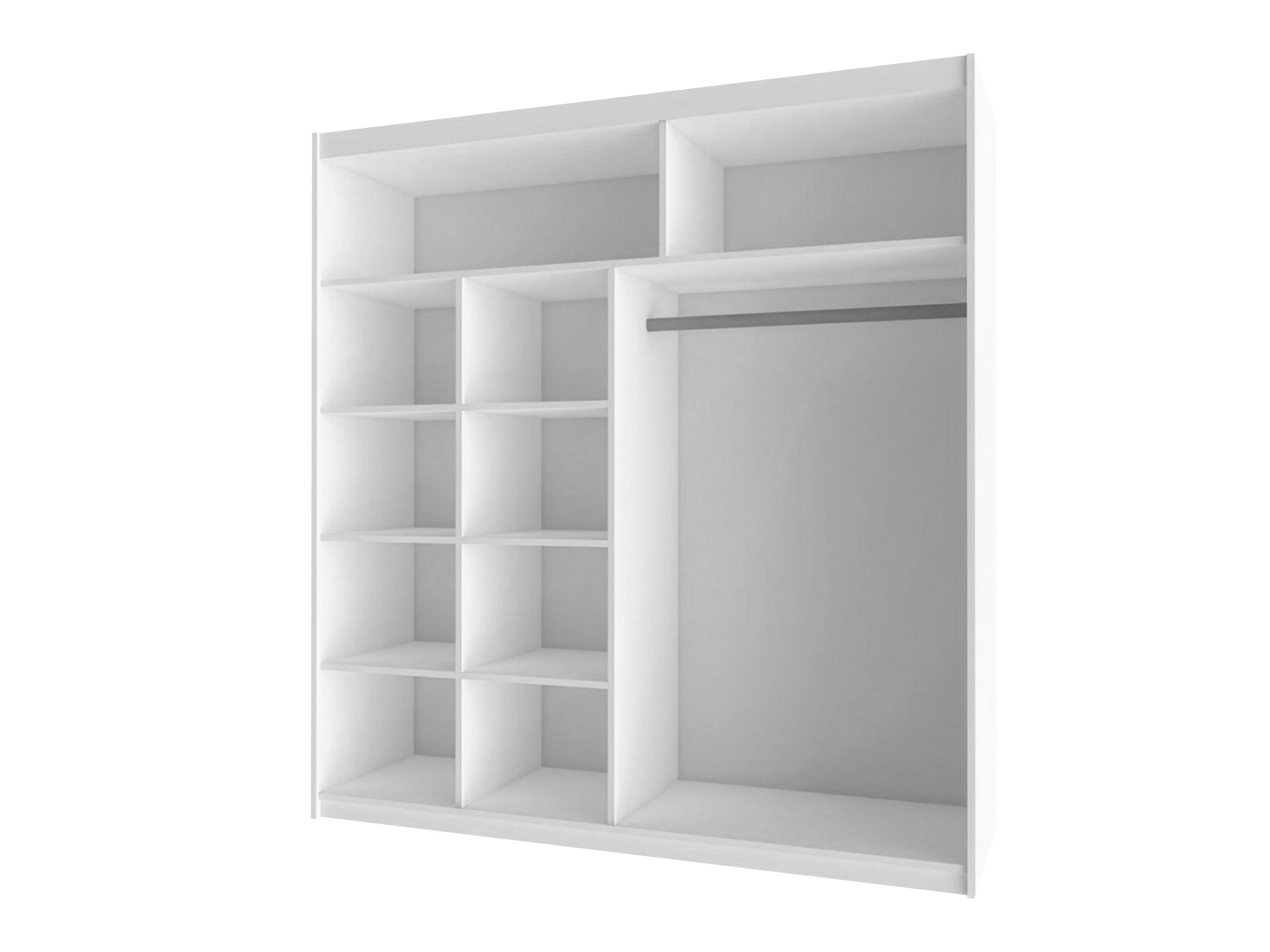 Kleiderschrank Honolulu 111 (Weiss + Weiss glänzend)