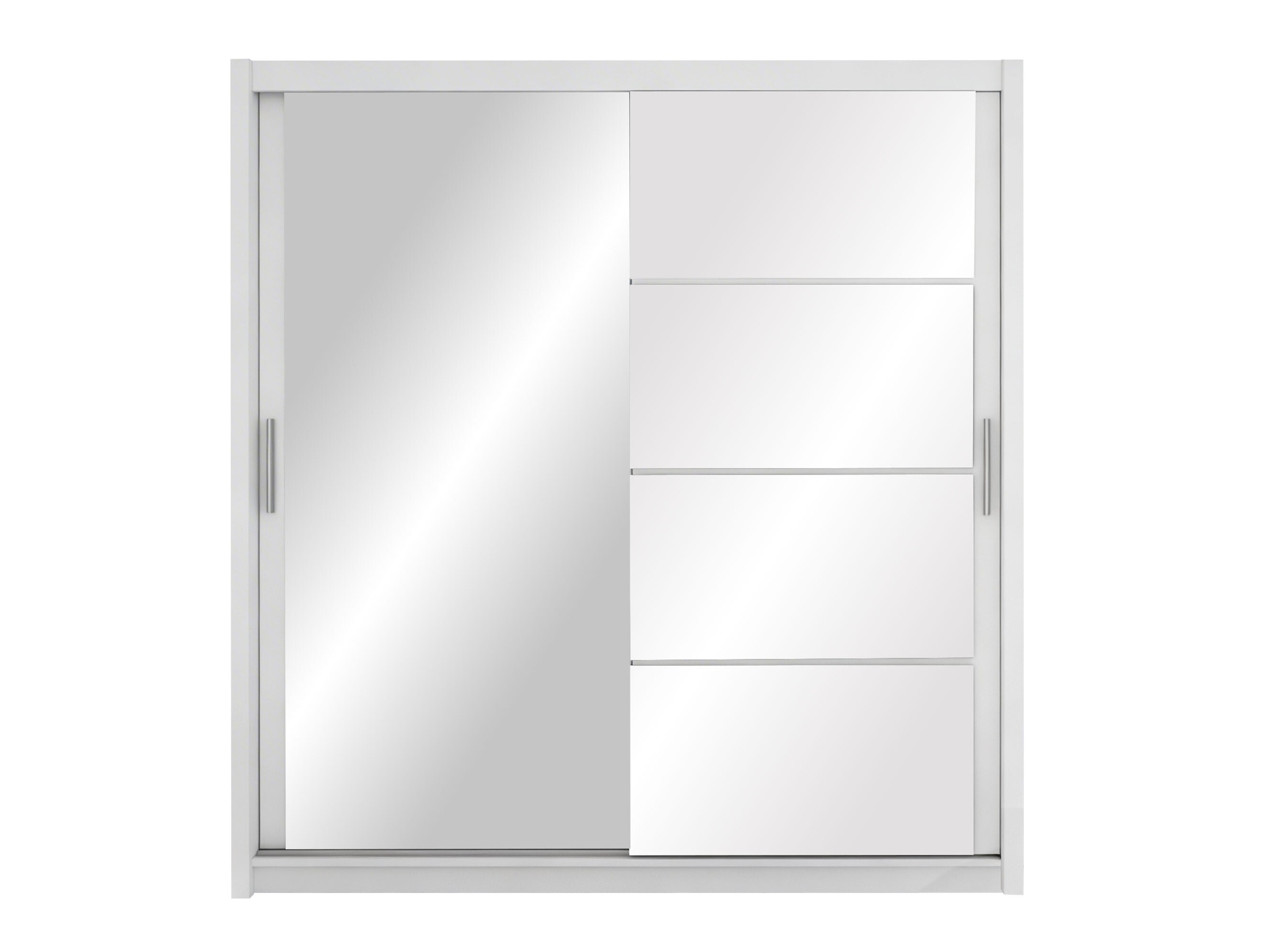 Kleiderschrank Honolulu 111 (Weiss + Weiss glänzend)