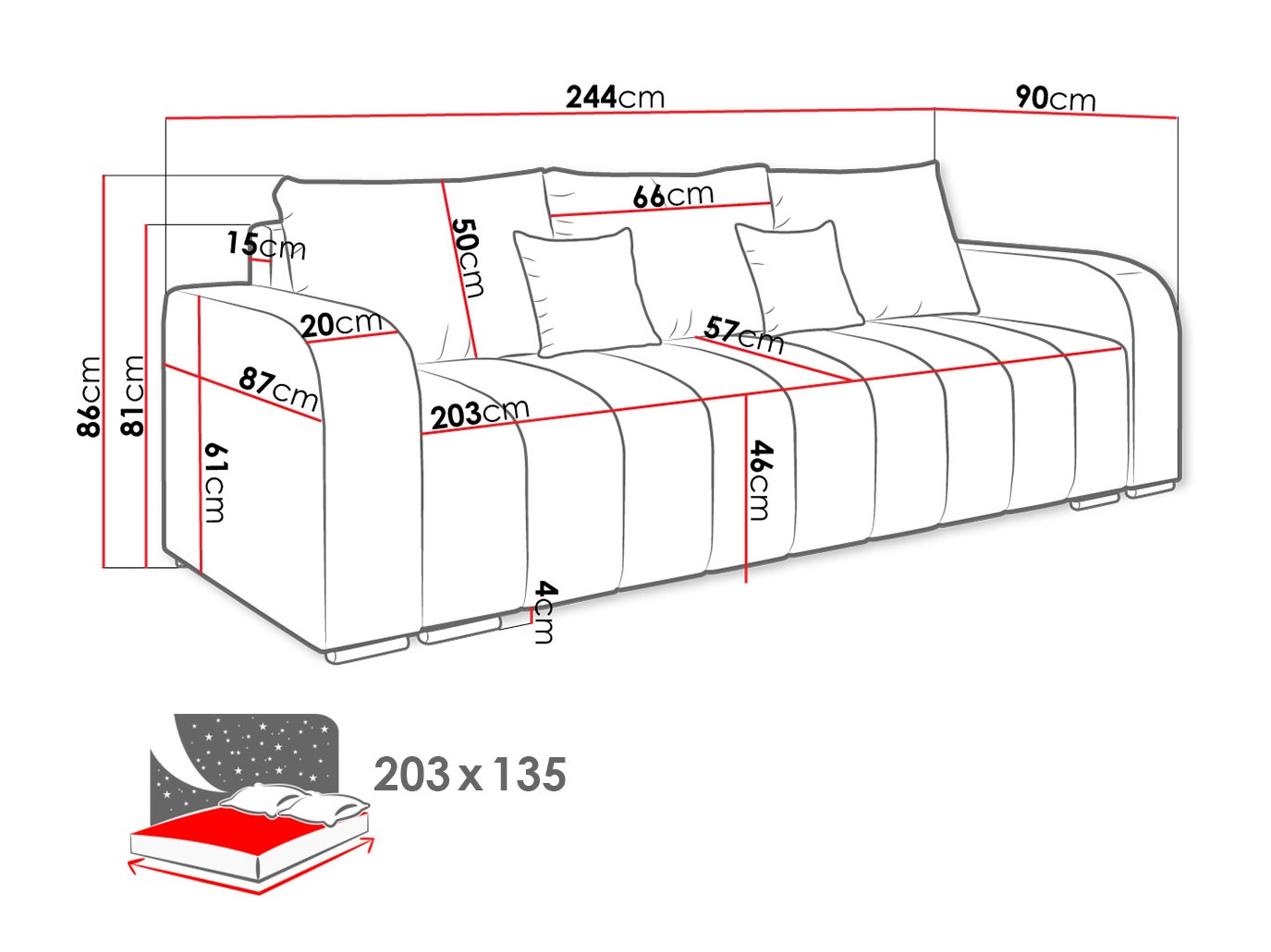 Schlafsofa Arvada 124 (Lambi 03)