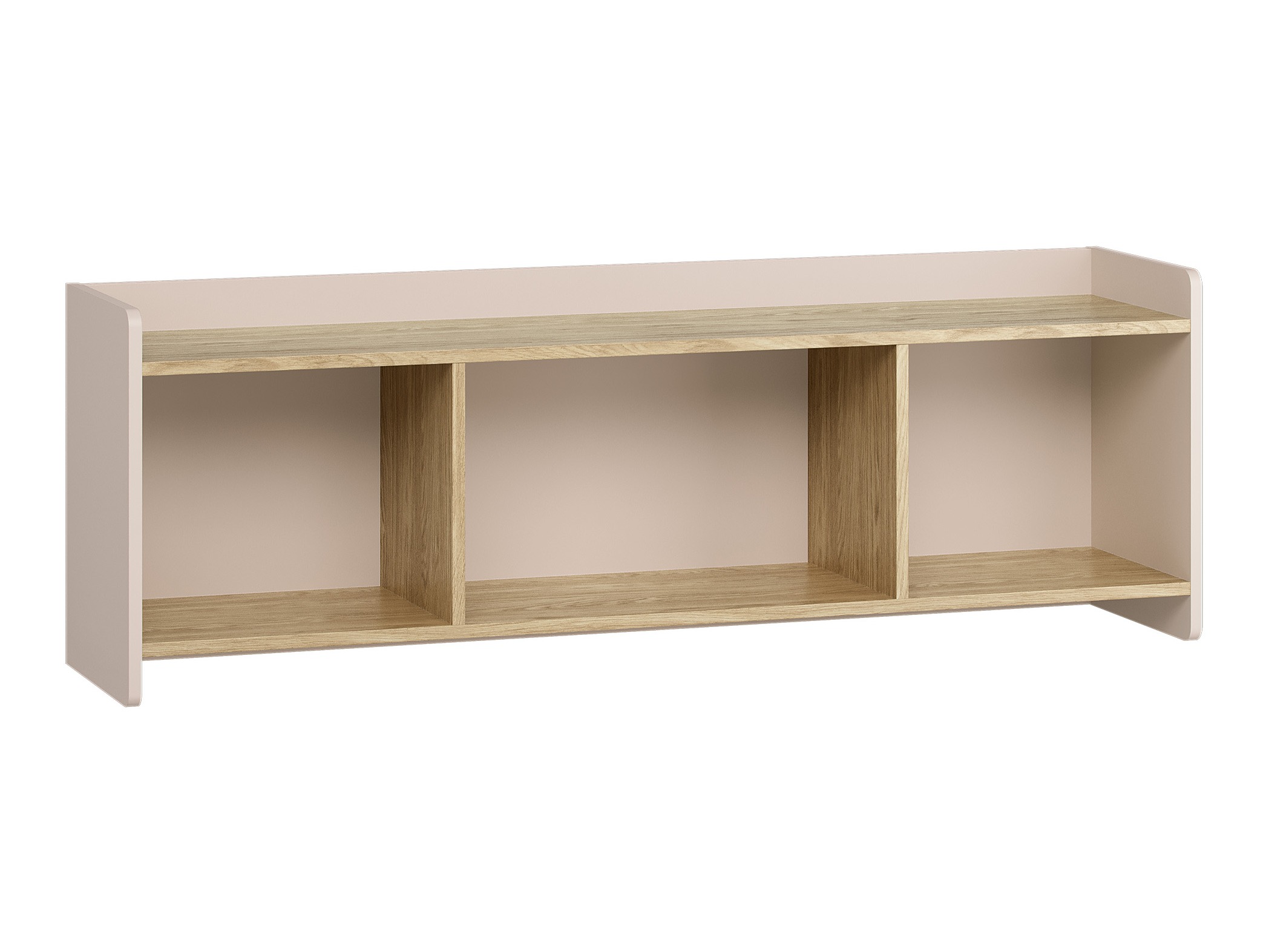 Wandregal Velrome 107 (Eichenholzoptik + Beige)