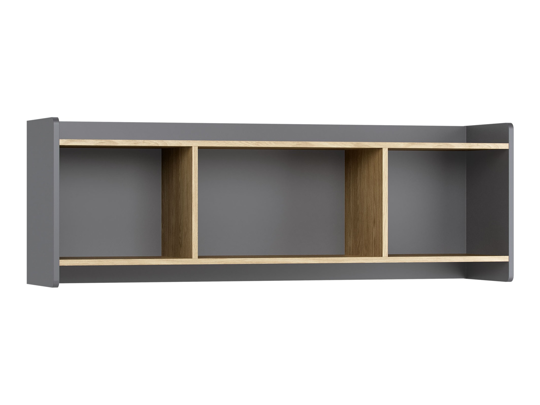 Wandregal Velrome 107 (Eichenholzoptik + Graphit)