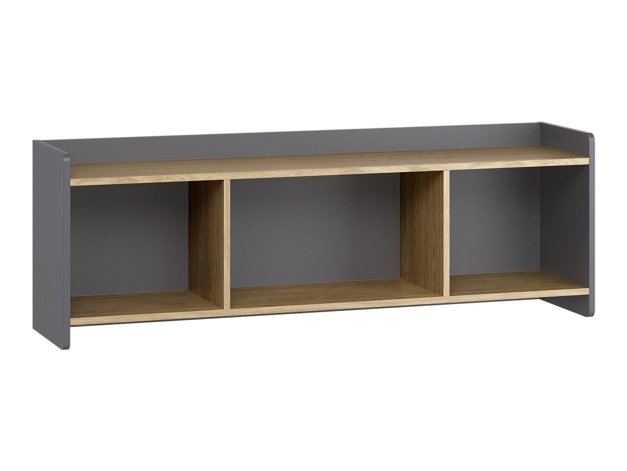 Wandregal Velrome 107 (Eichenholzoptik + Graphit)