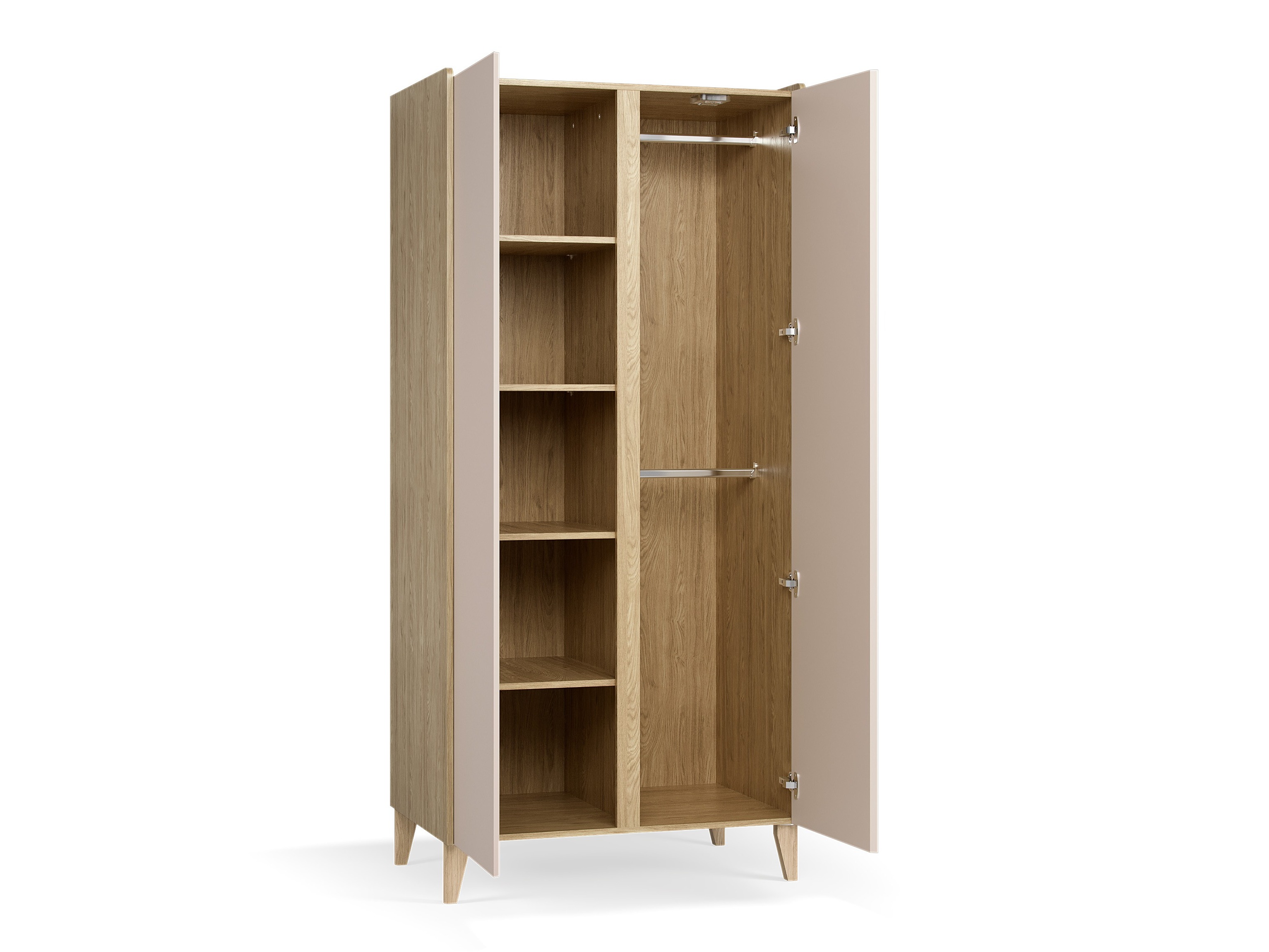 Kleiderschrank Velrome 109 (Eichenholzoptik + Beige)
