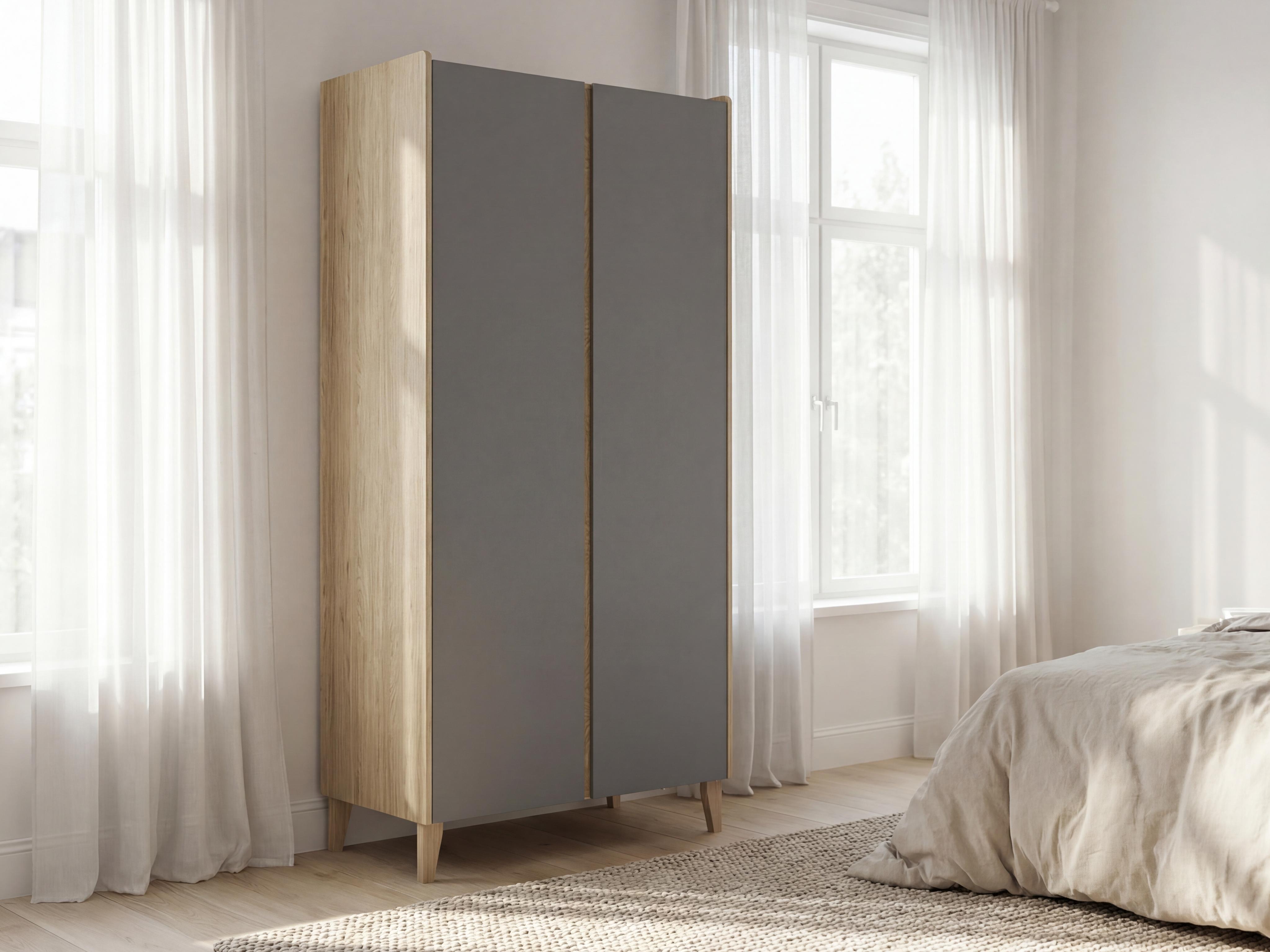 Kleiderschrank Velrome 109 (Eichenholzoptik + Graphit)