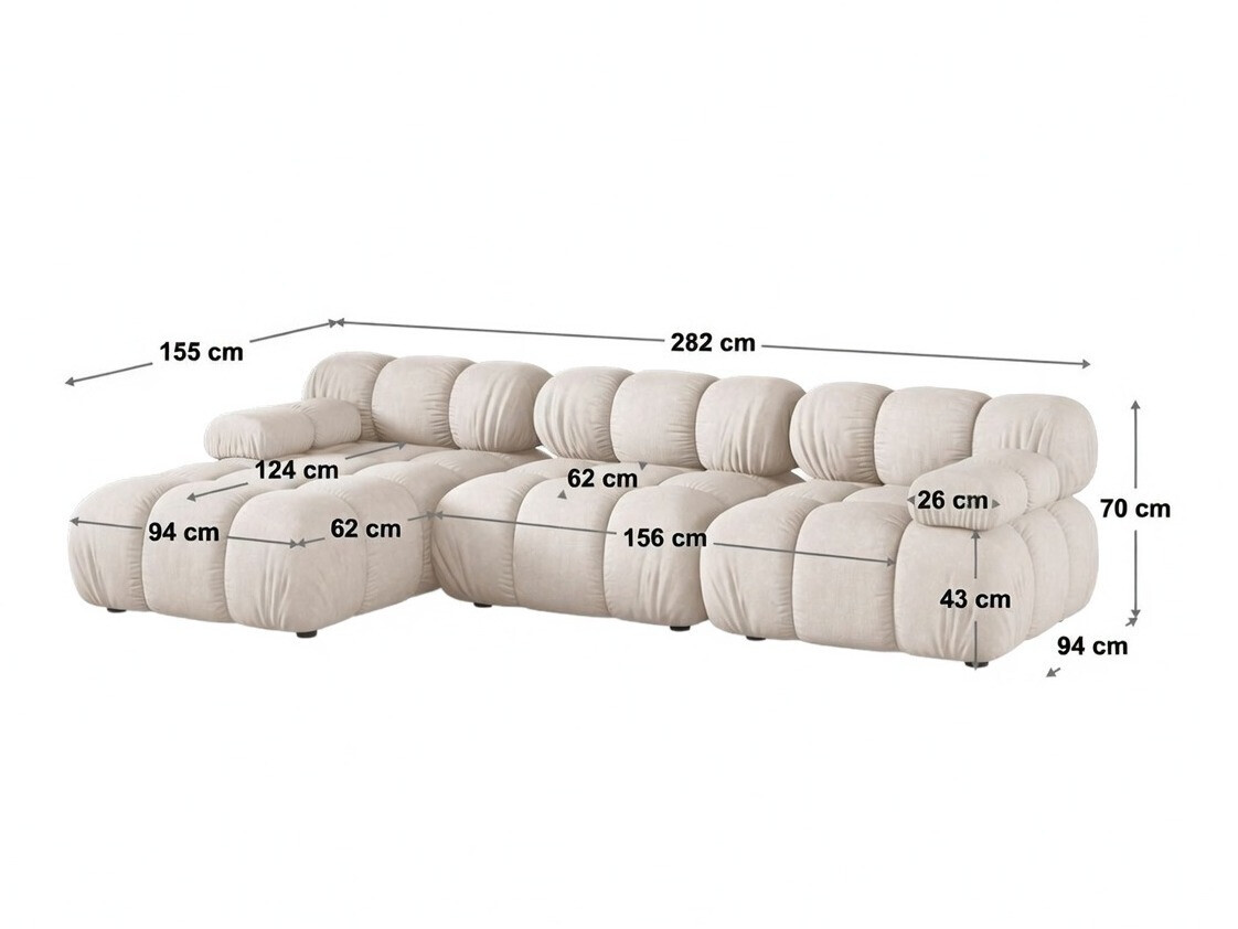 Modulares Ecksofa Caltenu 111 (Bluvel 19)