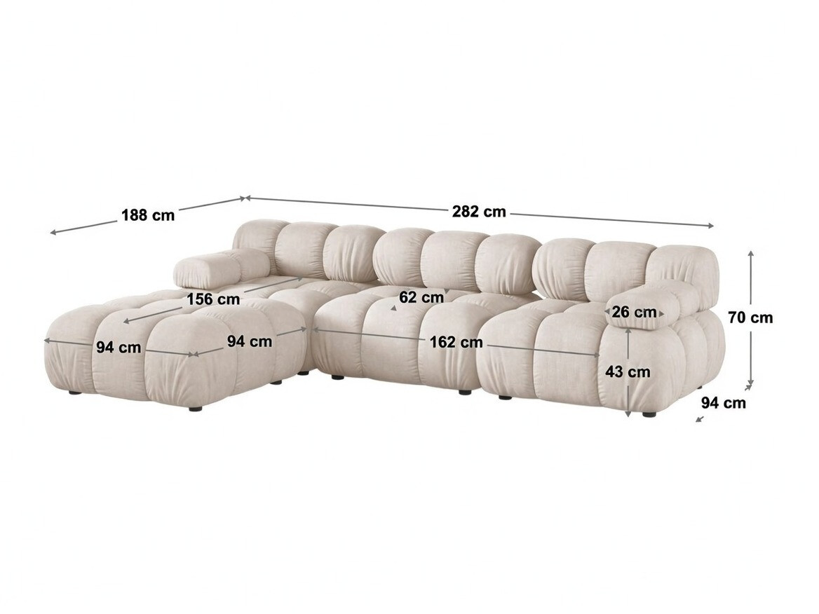 Modulares Ecksofa Caltenu 113 (Bluvel 19)