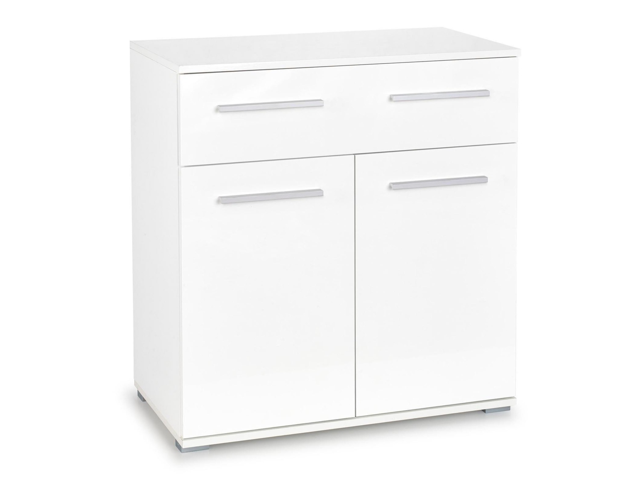 Kommode Cirveso 100 (Weiss + Weiss glänzend)