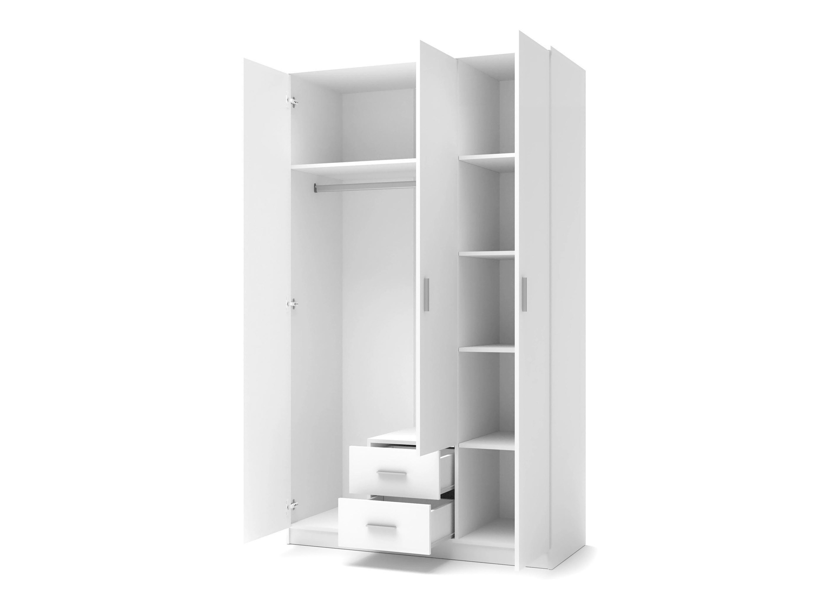 Kleiderschrank Cirveso 113 (Sonoma eichenholz + Weiss glänzend)