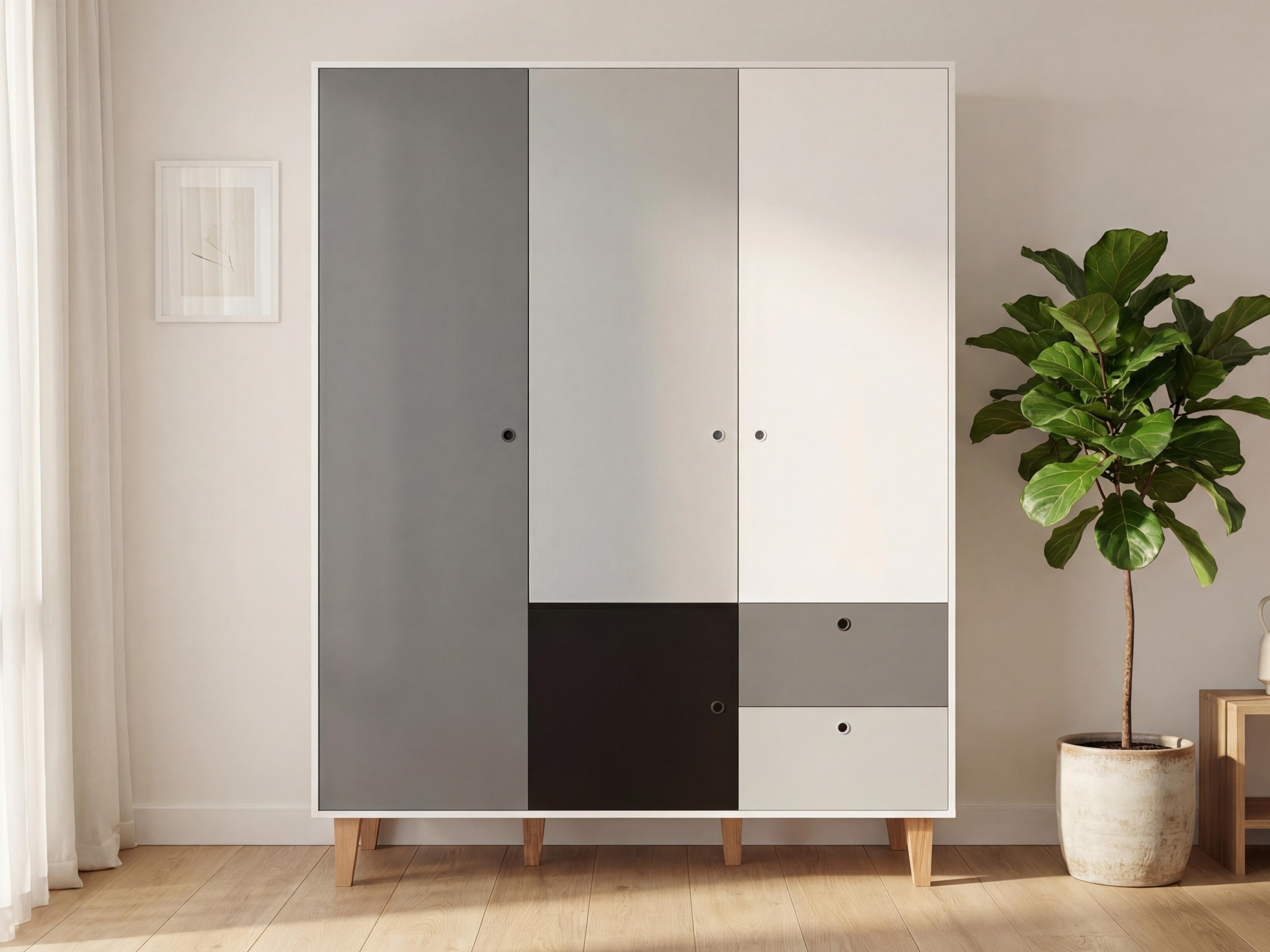 Kleiderschrank Domfera 101 (Schwarz)