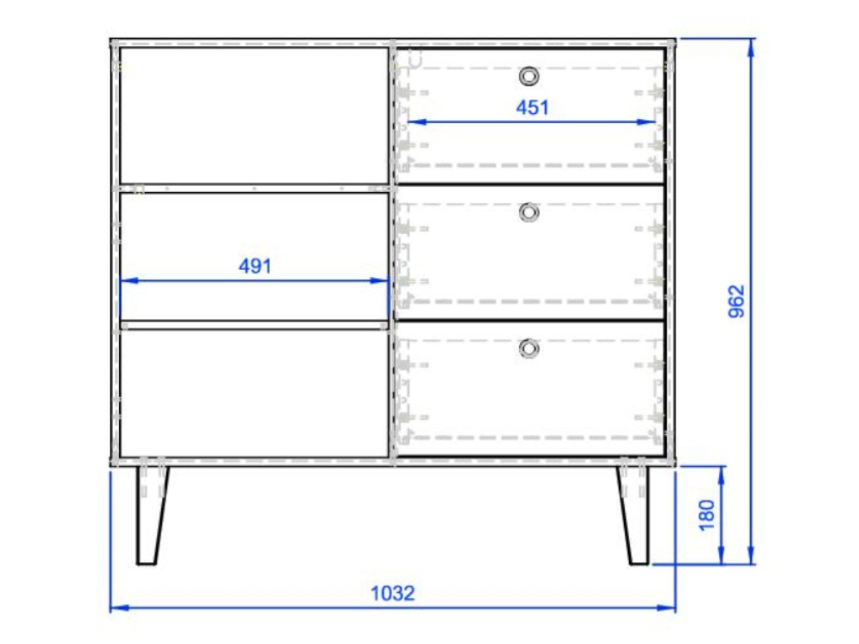 Kommoden Domfera 103 (Hellblau)