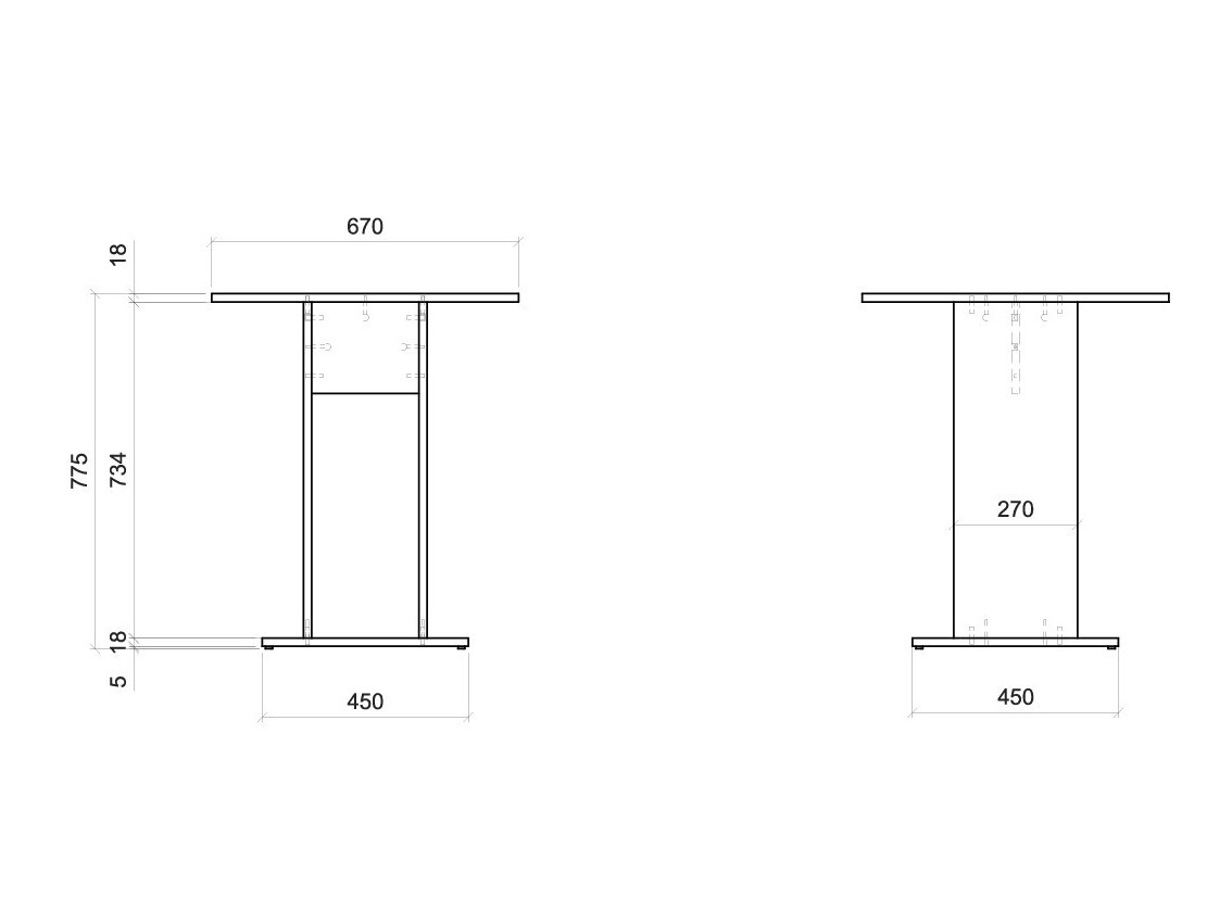 Beistelltisch Ontario 225 (Weiss)