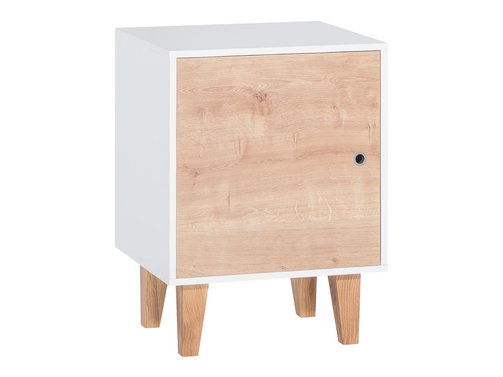 Nachttisch Domfera 105 (Weiss + Eichenholzoptik)