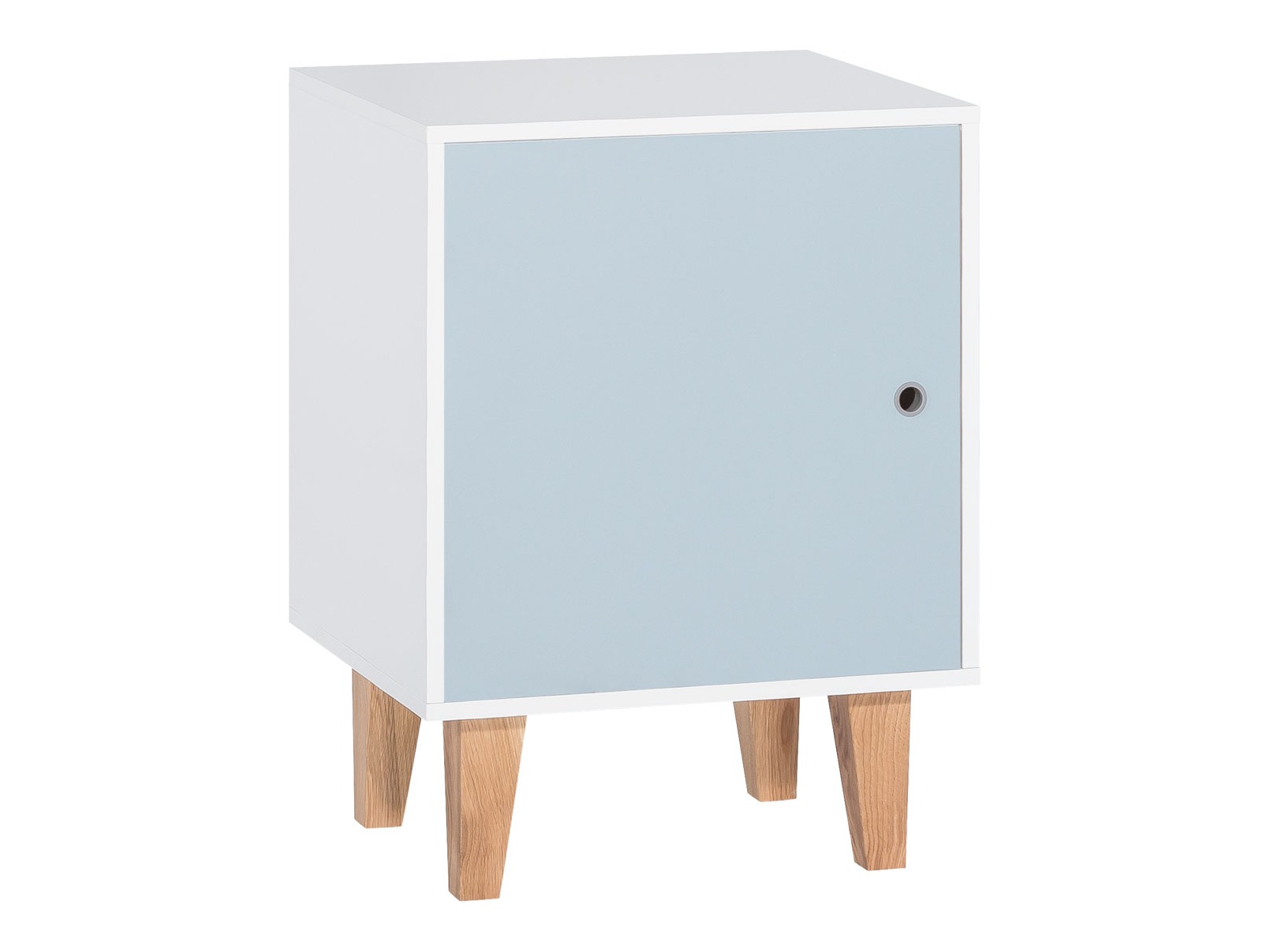 Nachttisch Domfera 105 (Weiss + Hell Blau)