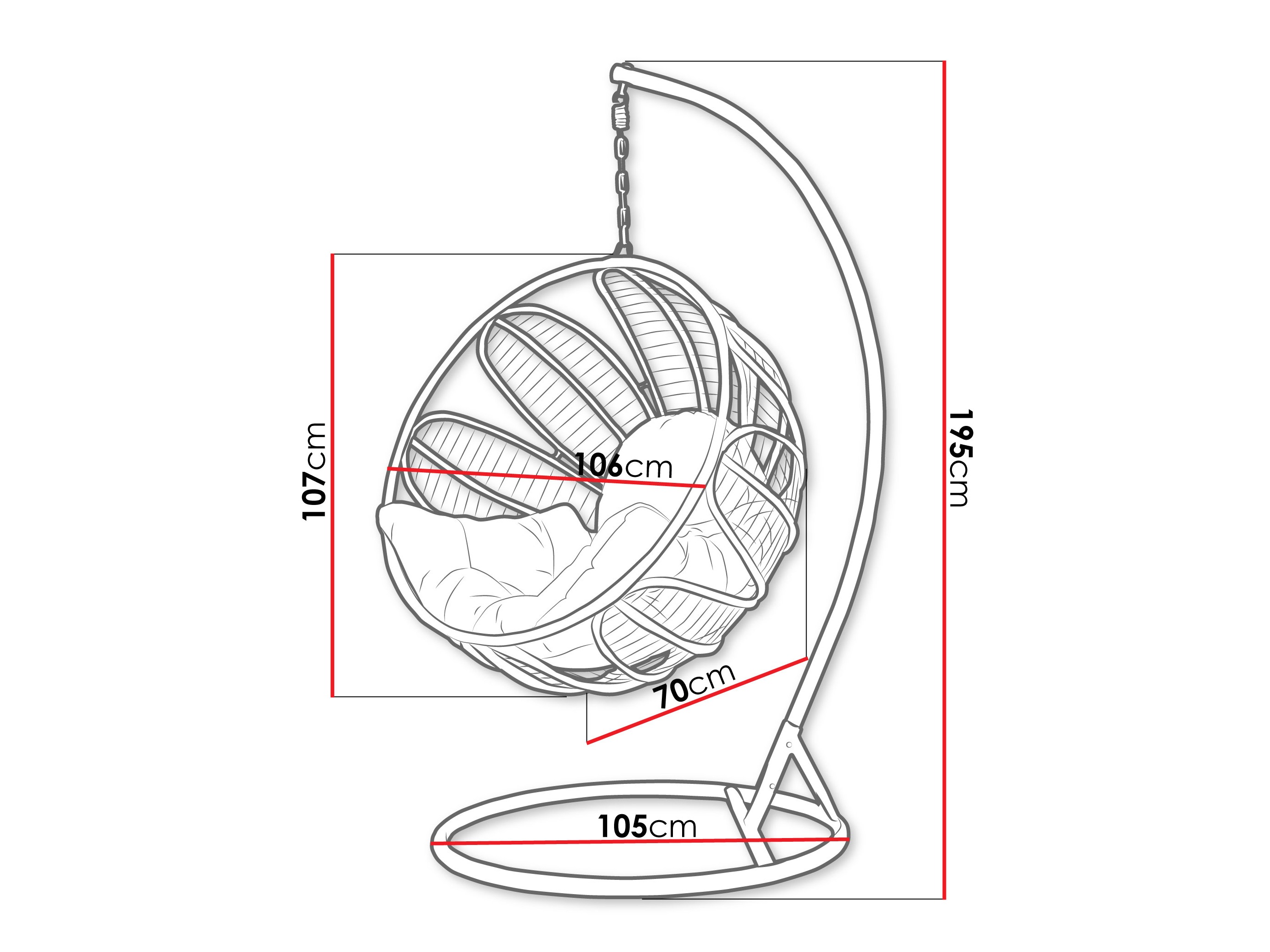 Hängesessel Comfivo 512 (Dunkelgrün + Grün)