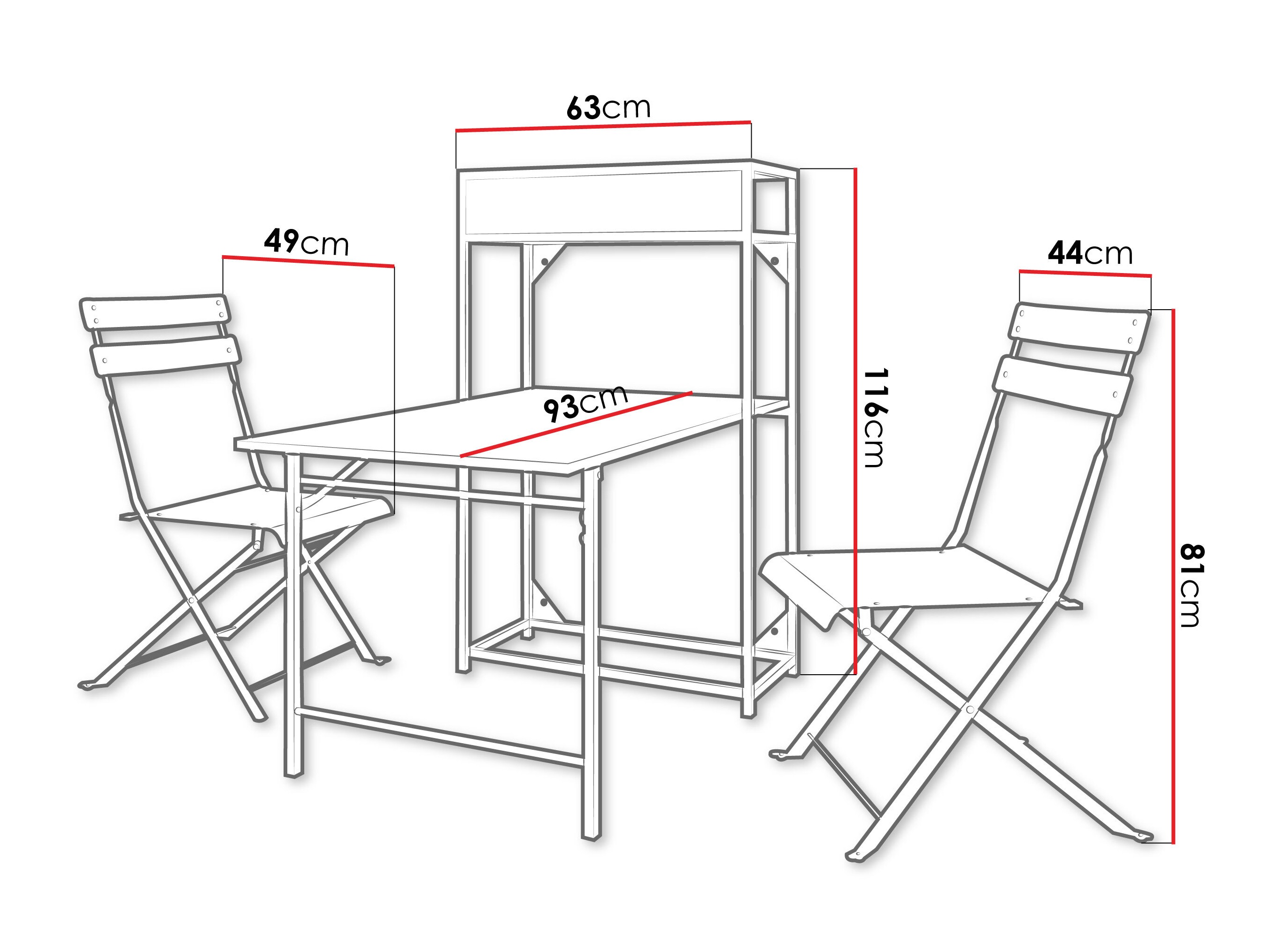 Balkonset Lenitus (Schwarz)