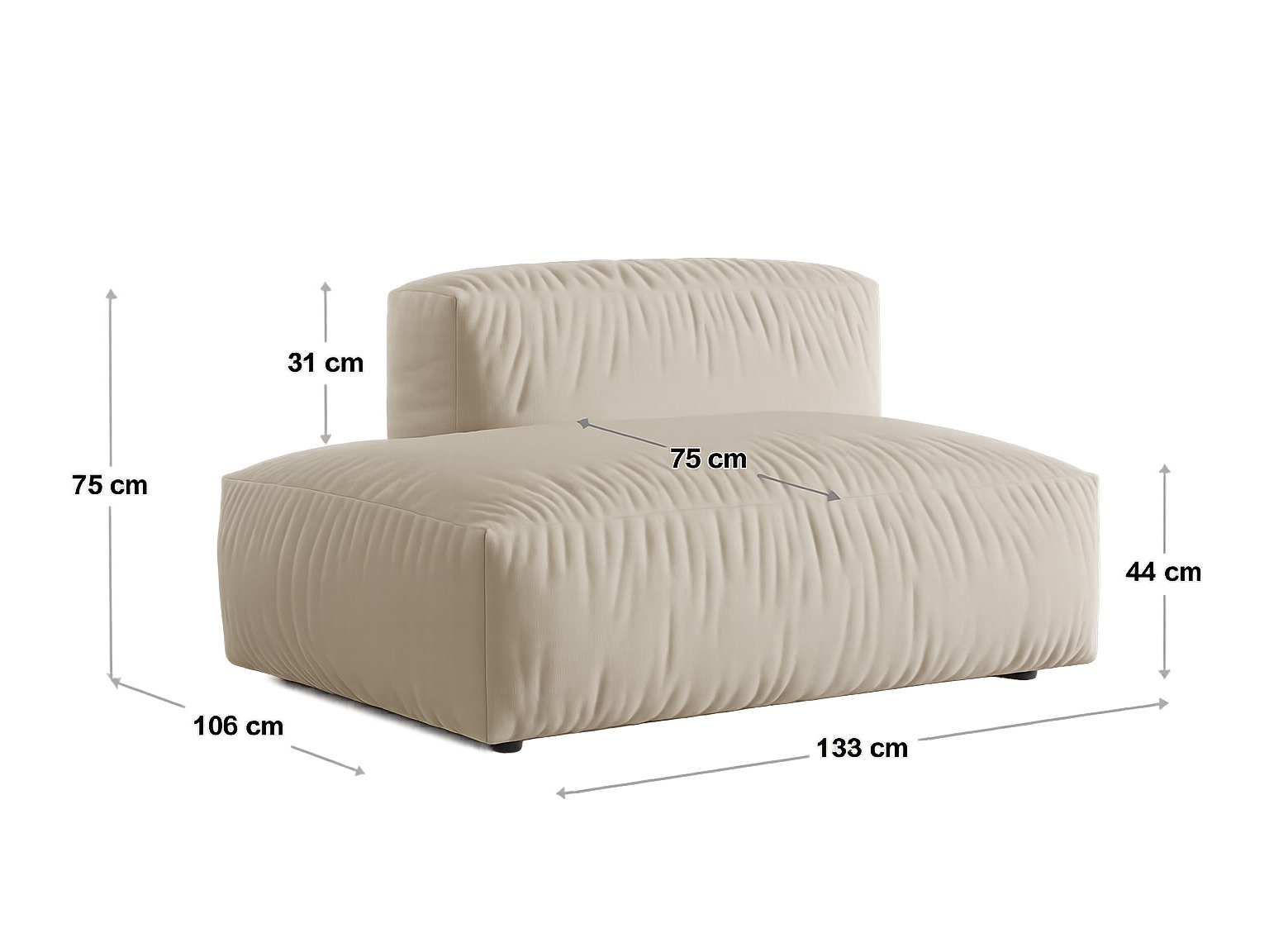 Modularer Sessel Sorcoro 102 (Boston Black)