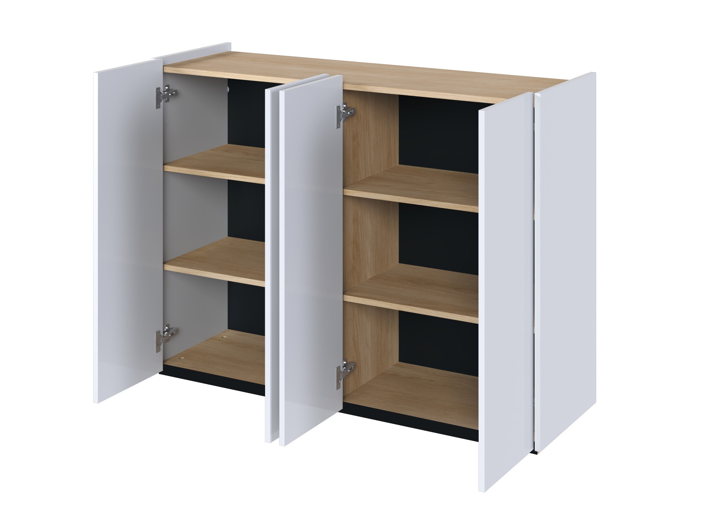 Sideboard Fresno 148 (Weiss glänzend)
