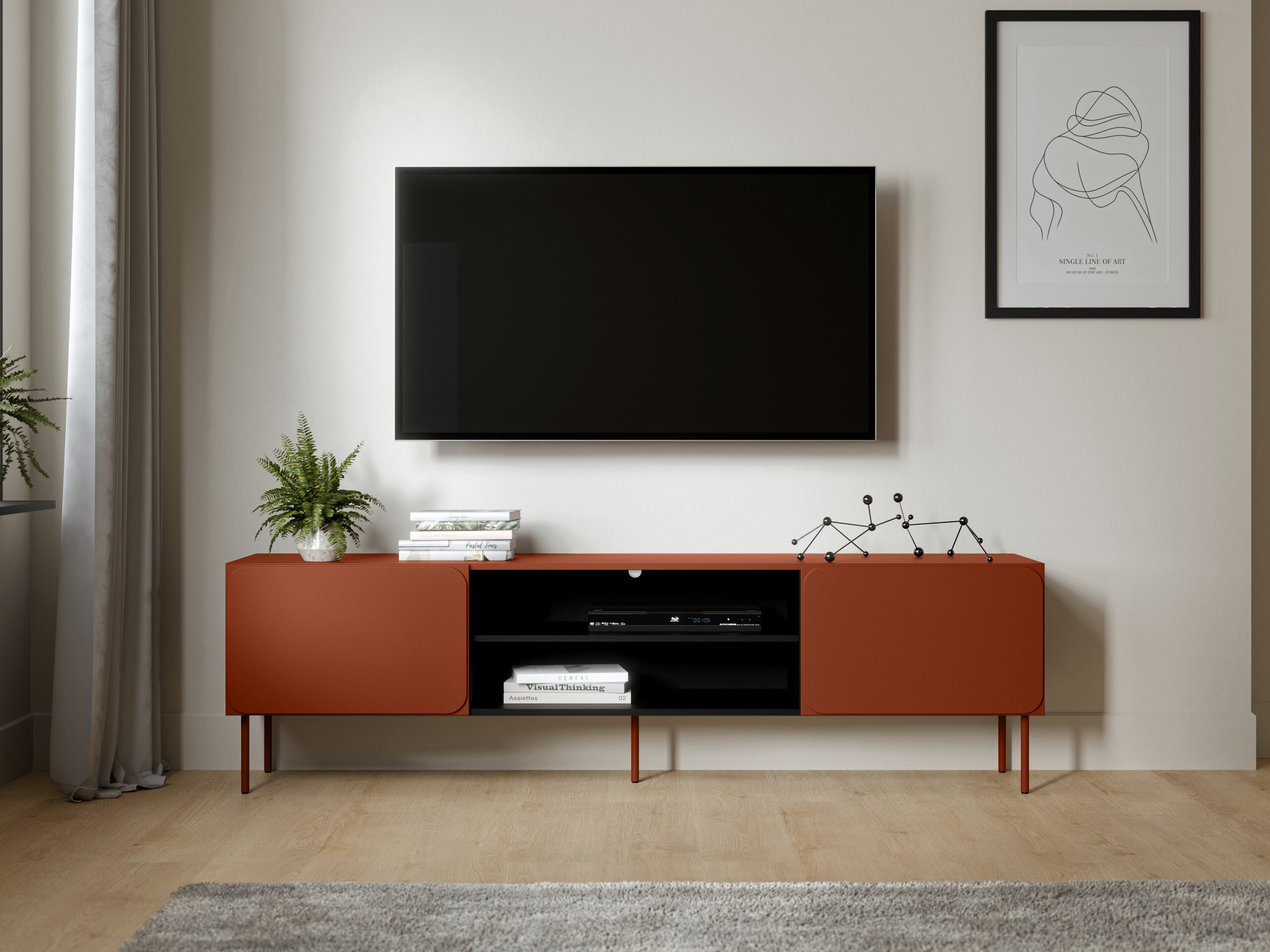 TV-Möbel Fentore 102 (Rot)