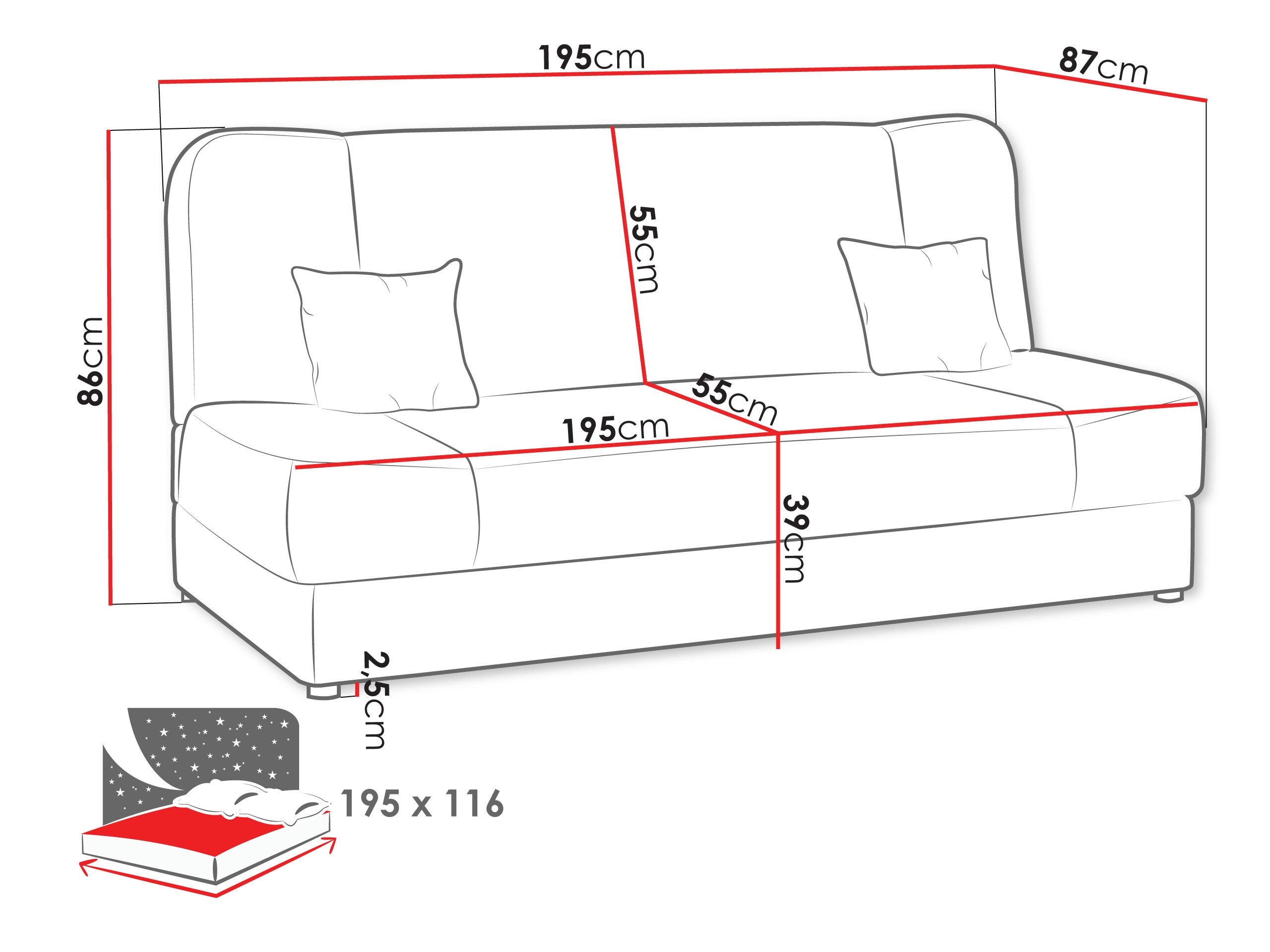 Schlafsofa Comfivo Cera (Lawa 06)
