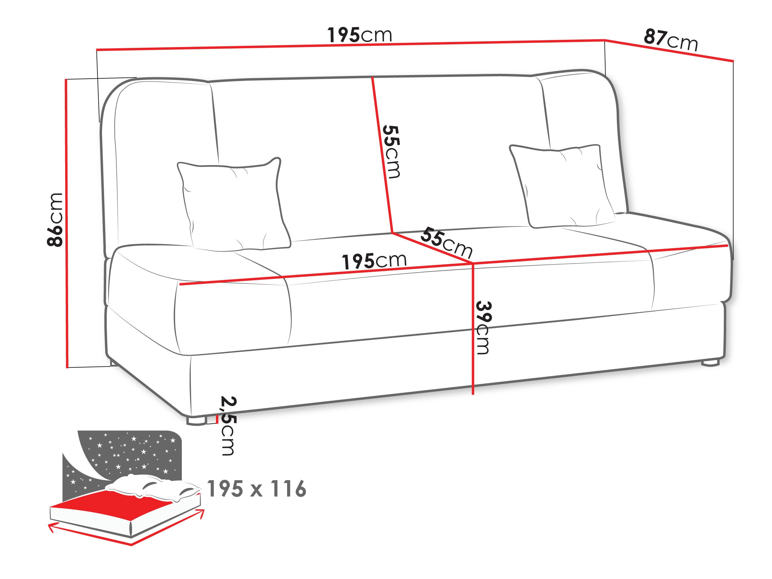 Schlafsofa Comfivo Cera (Lux 05 + Lux 06)