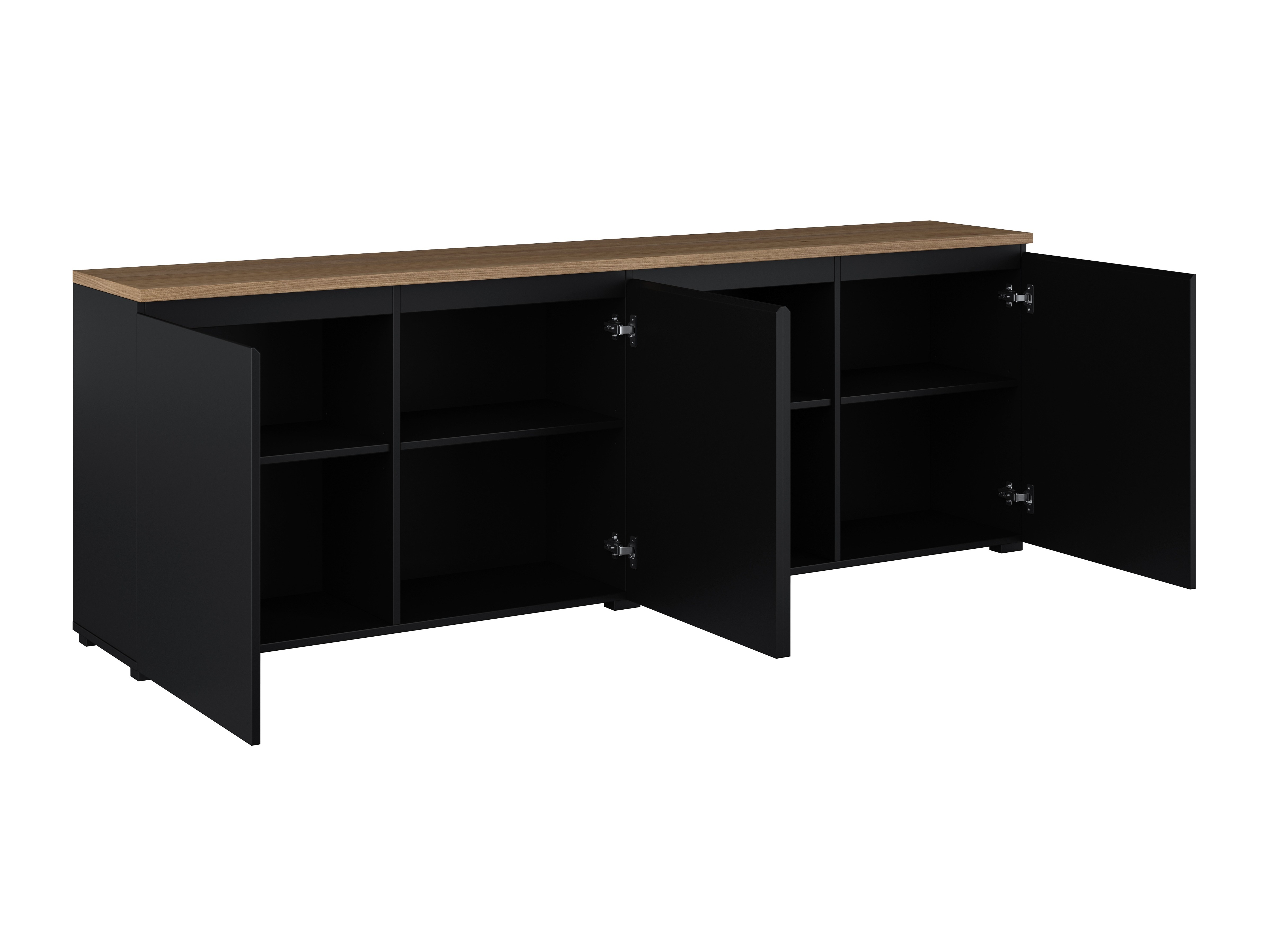 Sideboard Baletu 105 (Schwarz + Eichenholzoptik)