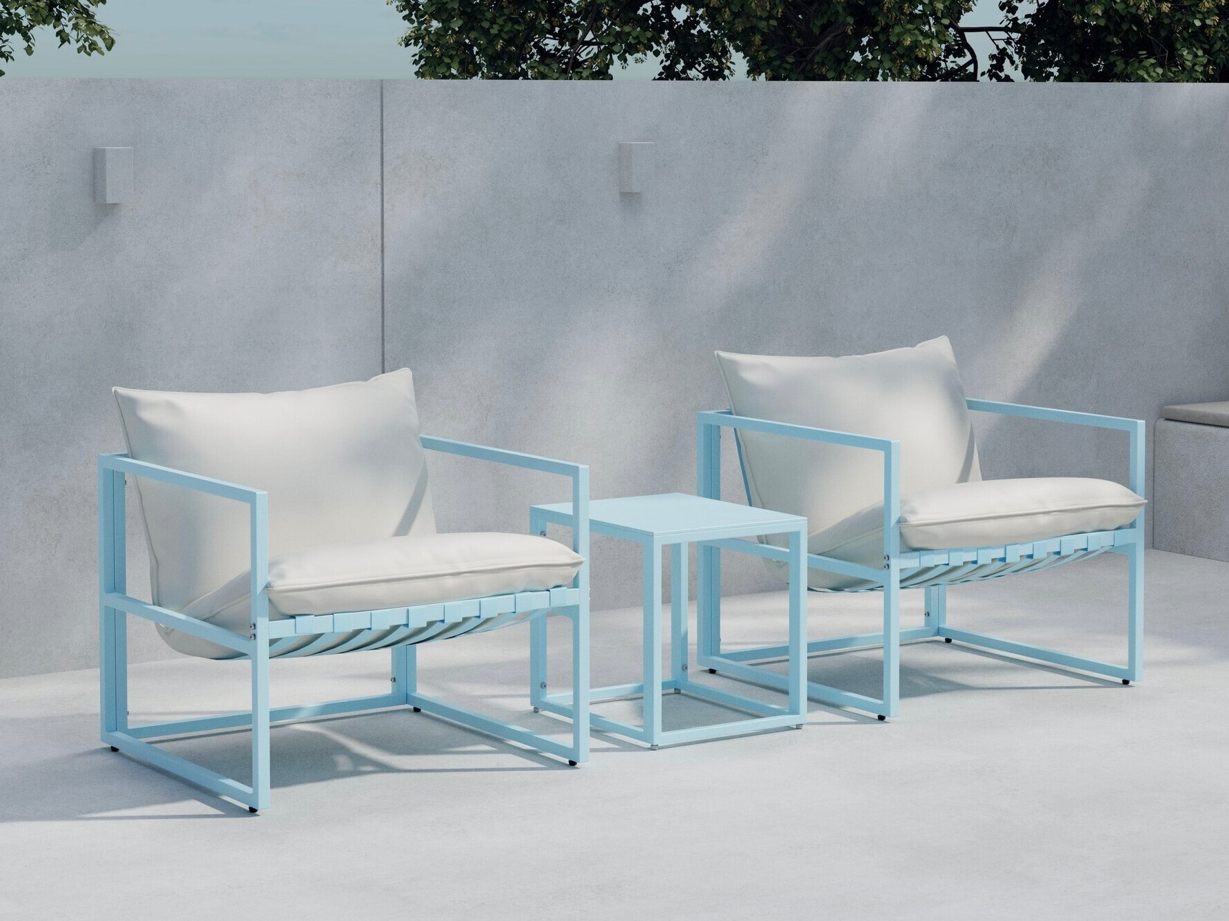 Gartenmöbel-Set Dallas 5186 (Hellblau + Beige)