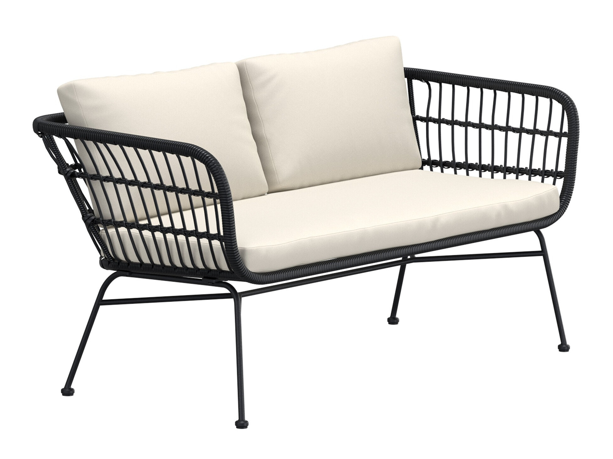 Gartensofa-Sofa Dallas 5187 (Schwarz + Beige)