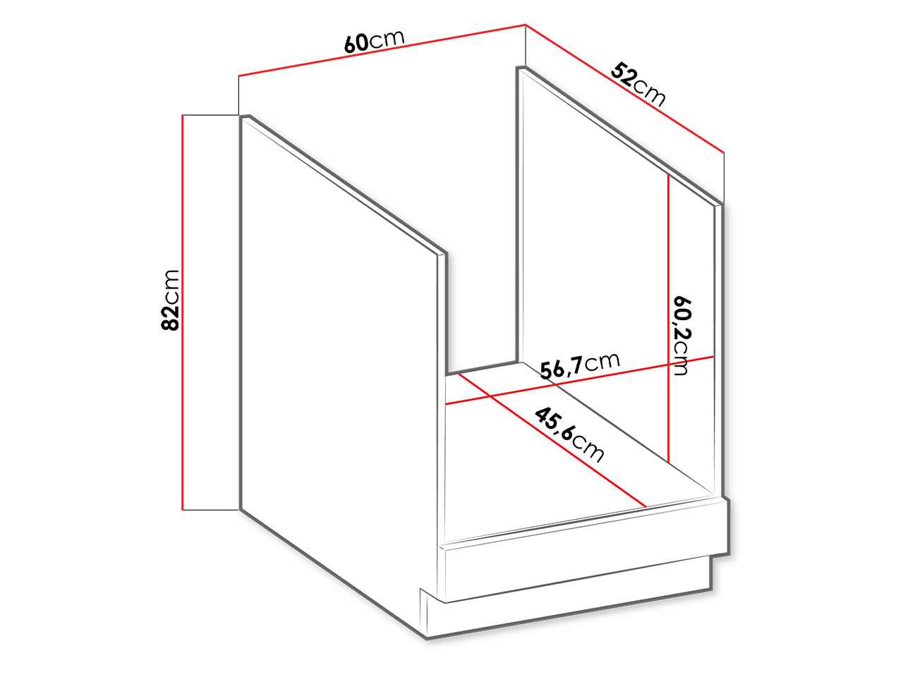 Modularer Schrank für Einbaugeräte Retro White 109