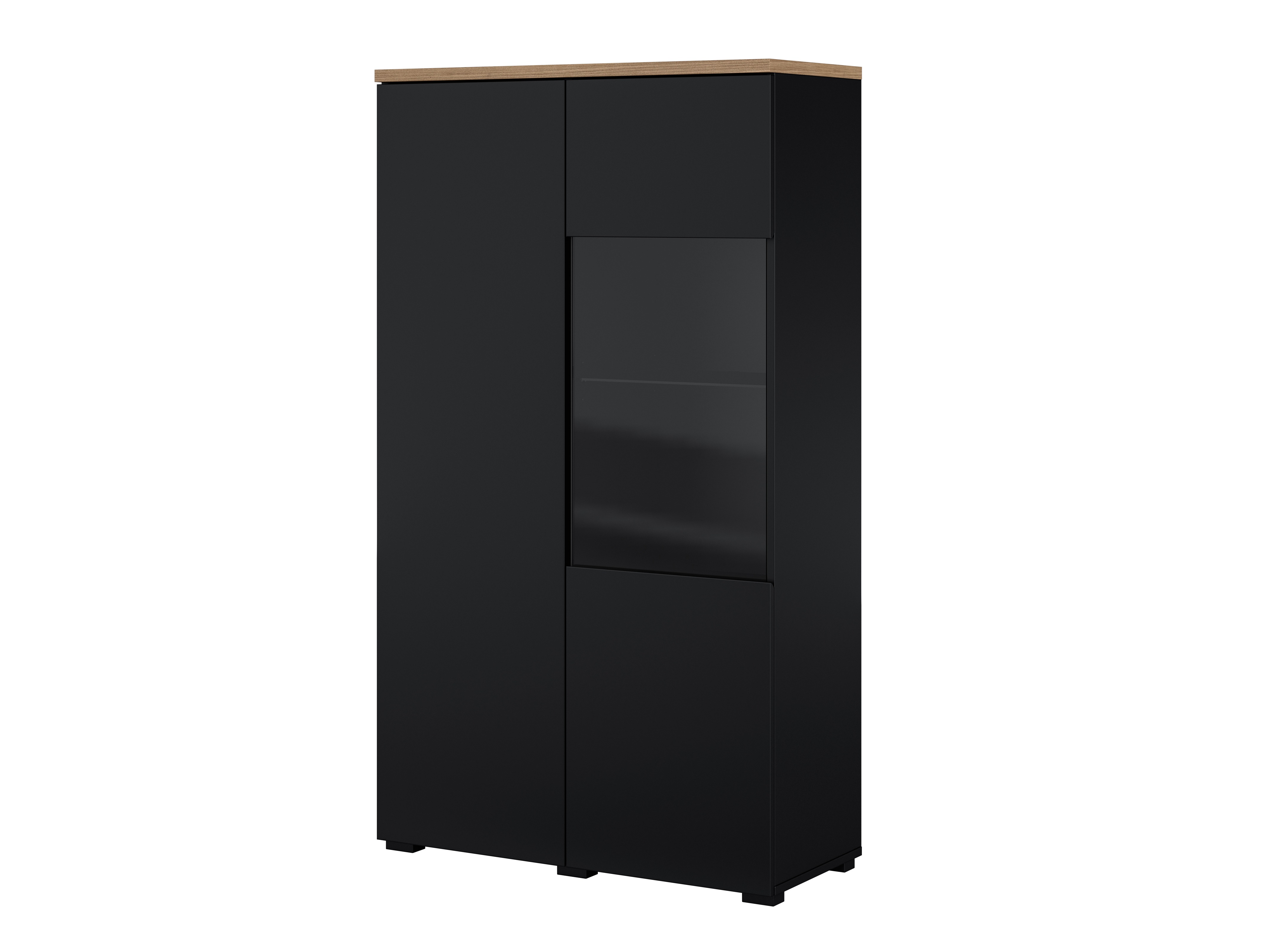 Regal Baletu 108 (Schwarz + Eichenholzoptik)