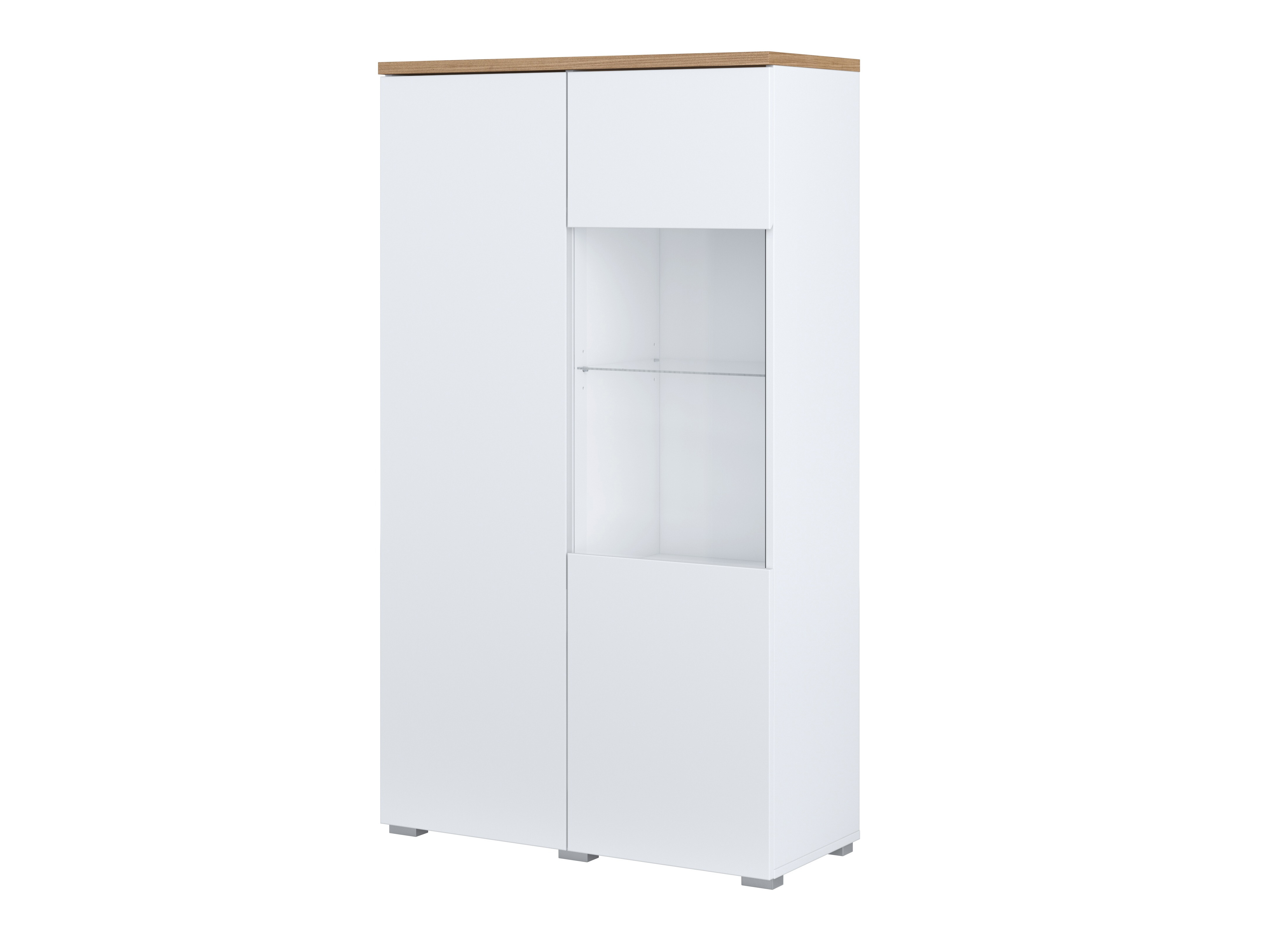 Regal Baletu 108 (Weiss + Eichenholzoptik)