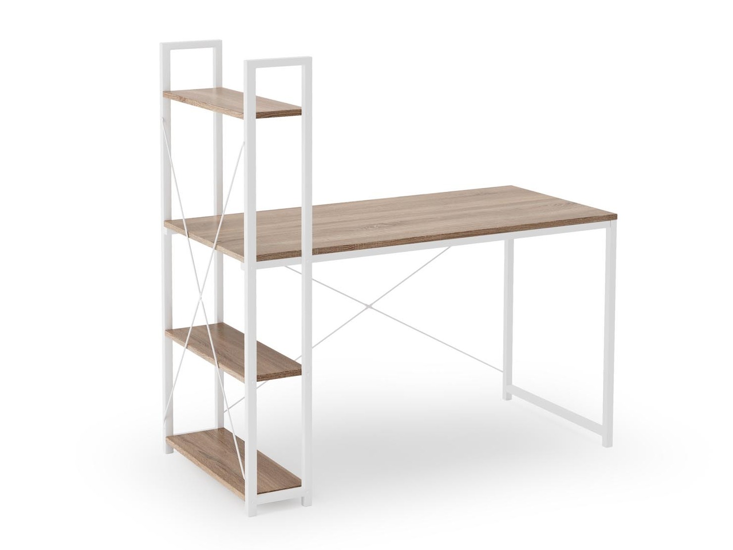 Bürotisch Houston 1888 (Sonoma eichenholz + Weiss)