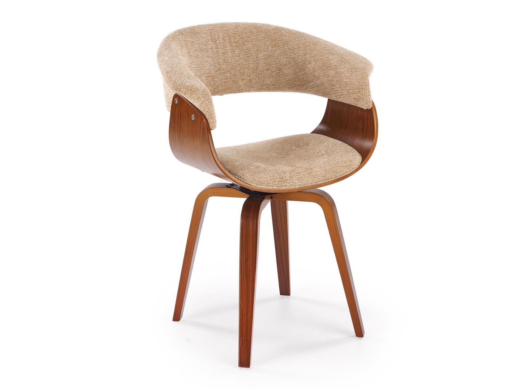 Stuhl Houston 1597 (Beige + Walnussholzoptik)