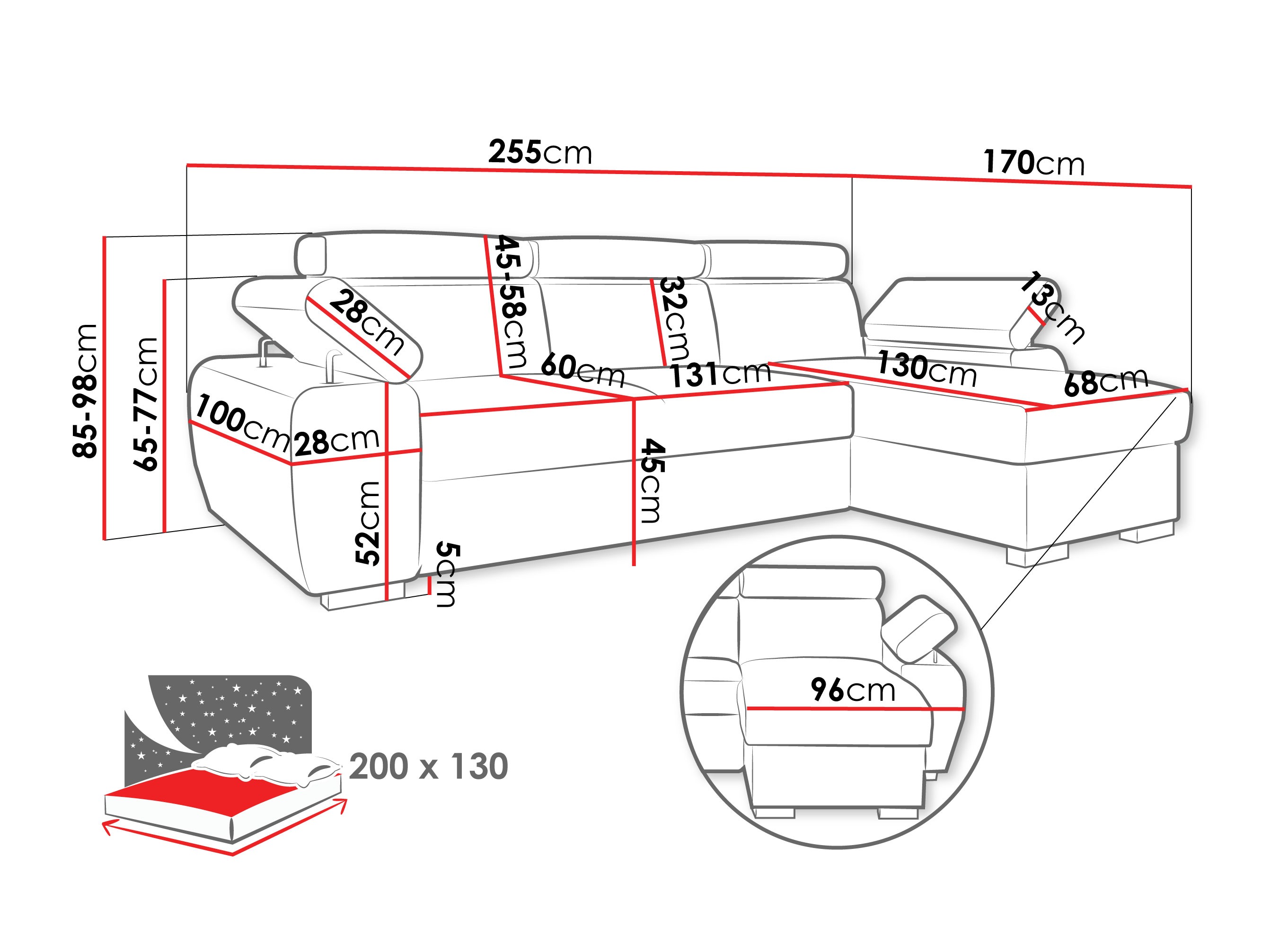 Ecksofa Columbus 252 (Lumo 30)