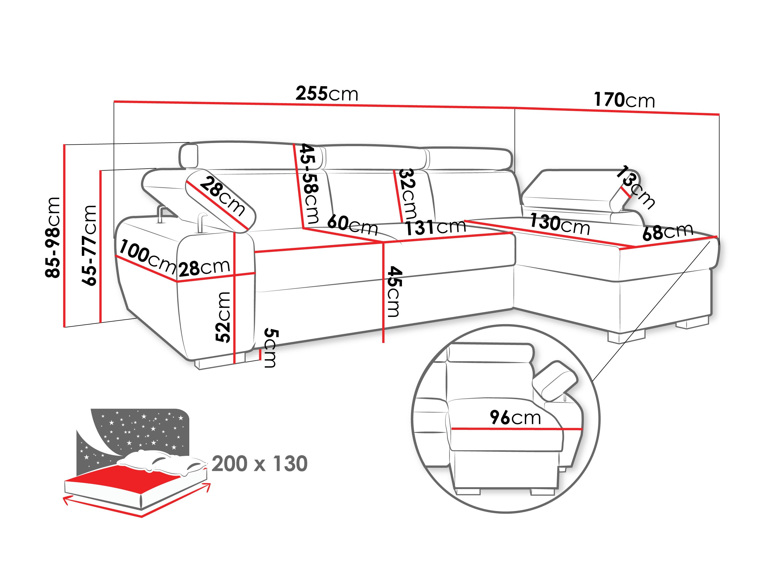 Ecksofa Columbus 252 (Lumo 40)