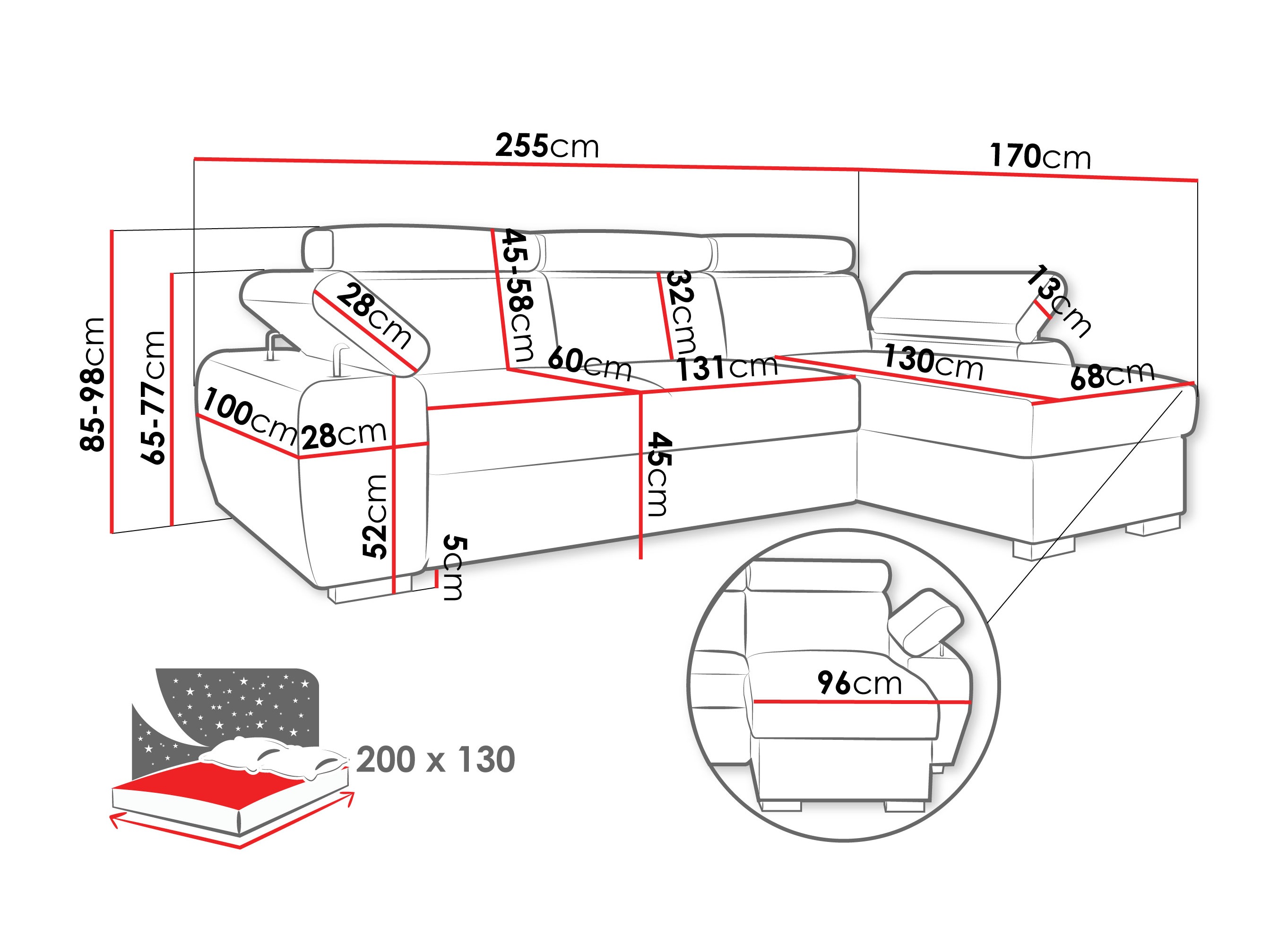 Ecksofa Columbus 252 (Lumo 65)