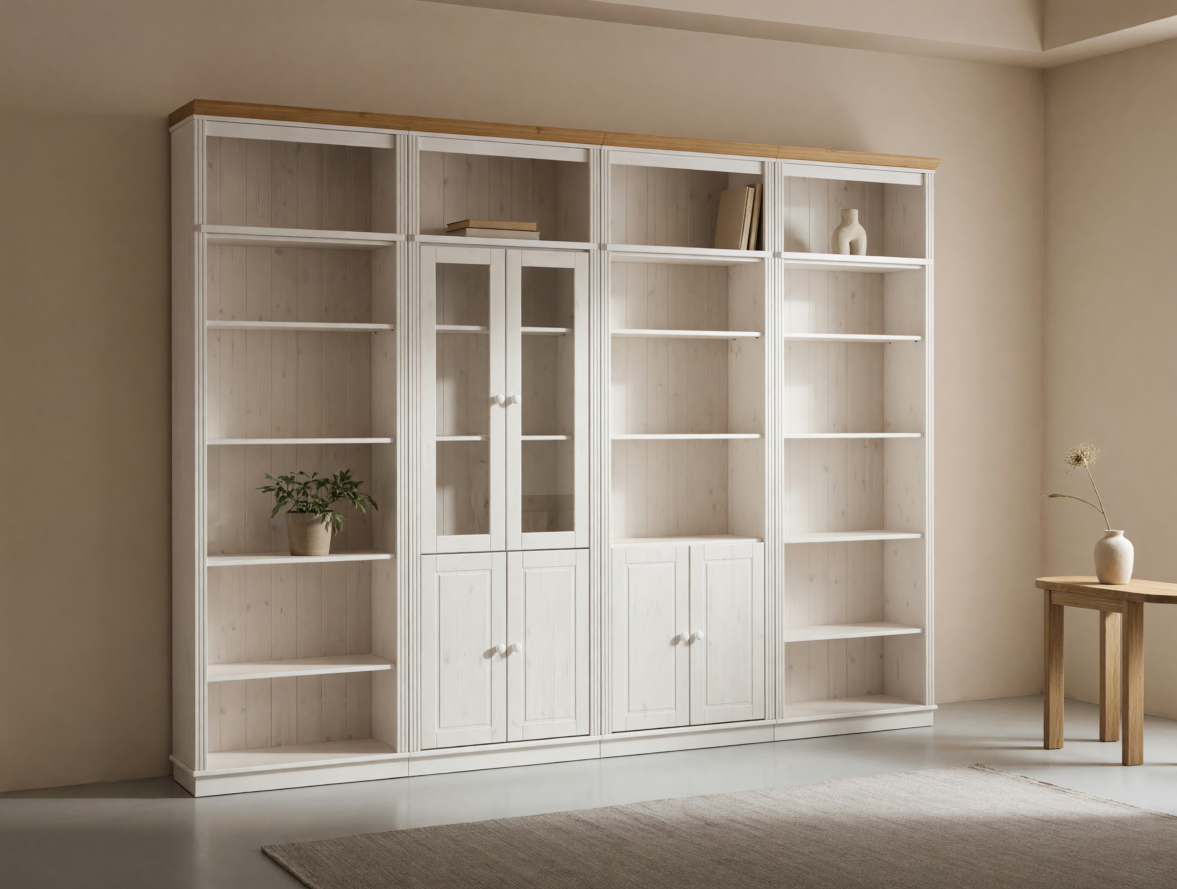 Regalset Saltoro 112 (Weiss + Eichenholzoptik Honig)