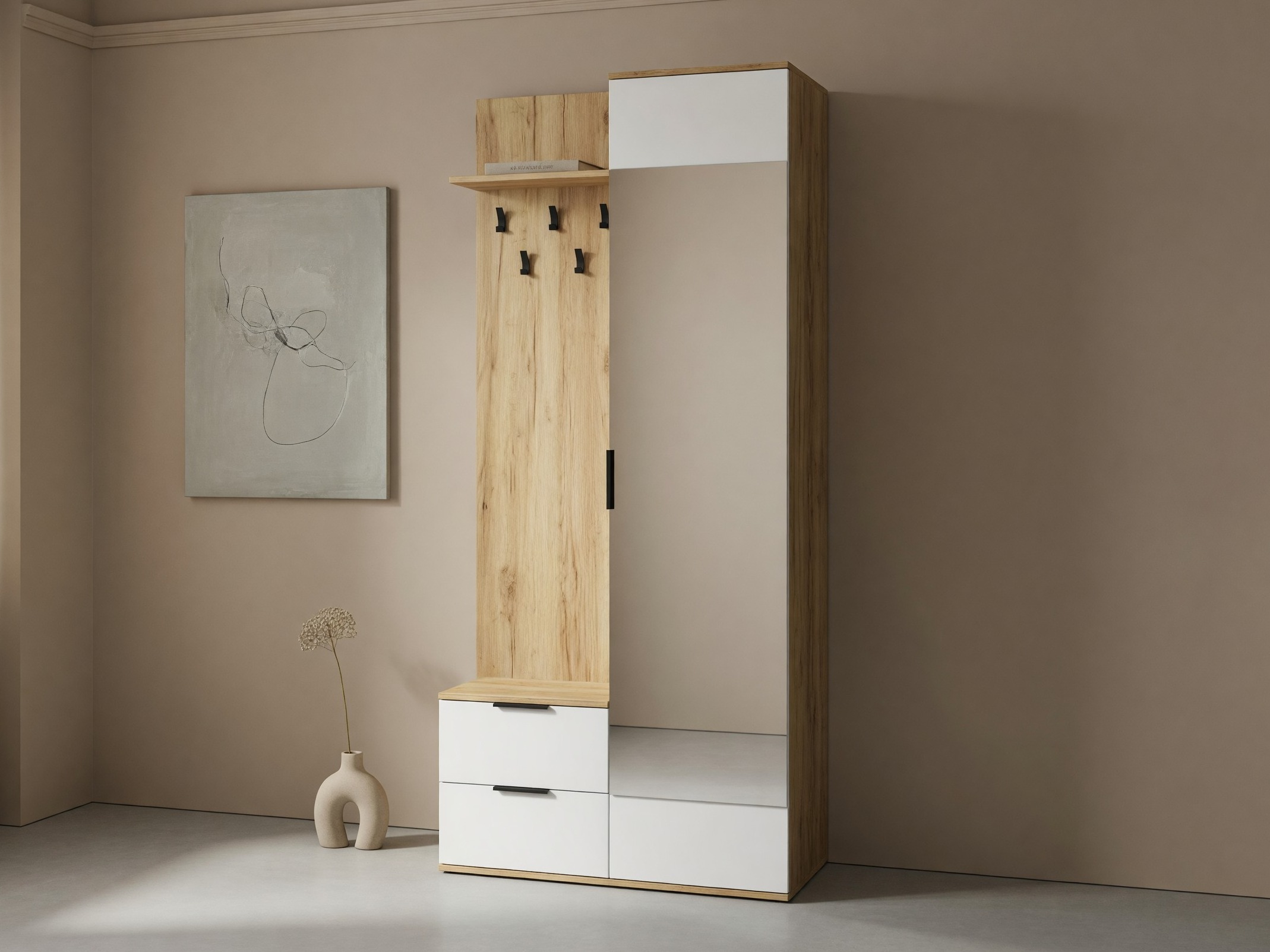 Flurgarnitur Houston 2004 (Goldene Eichenholzoptik + Weiss)