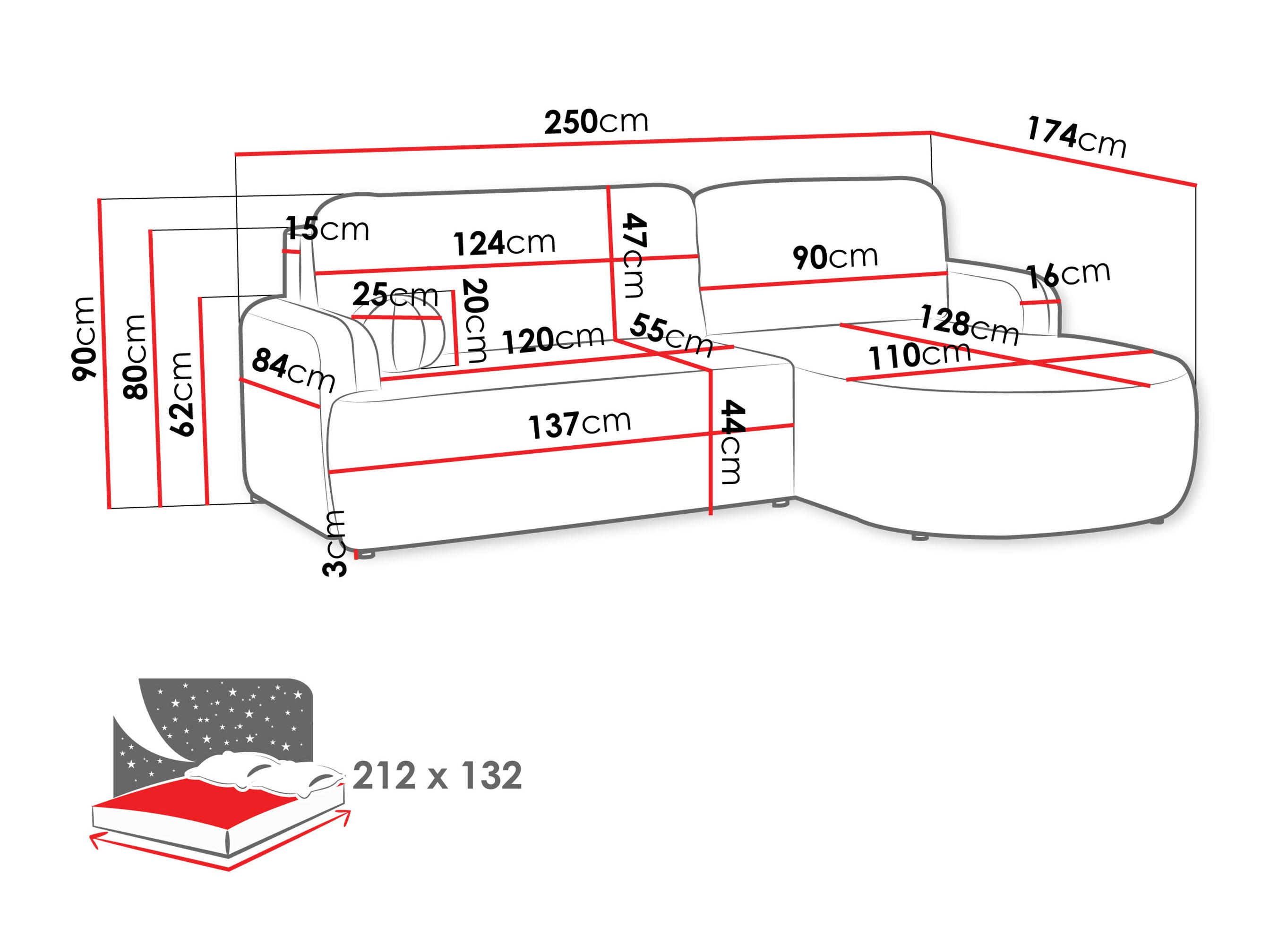Ecksofa Comfivo Popis (Lumo 65)