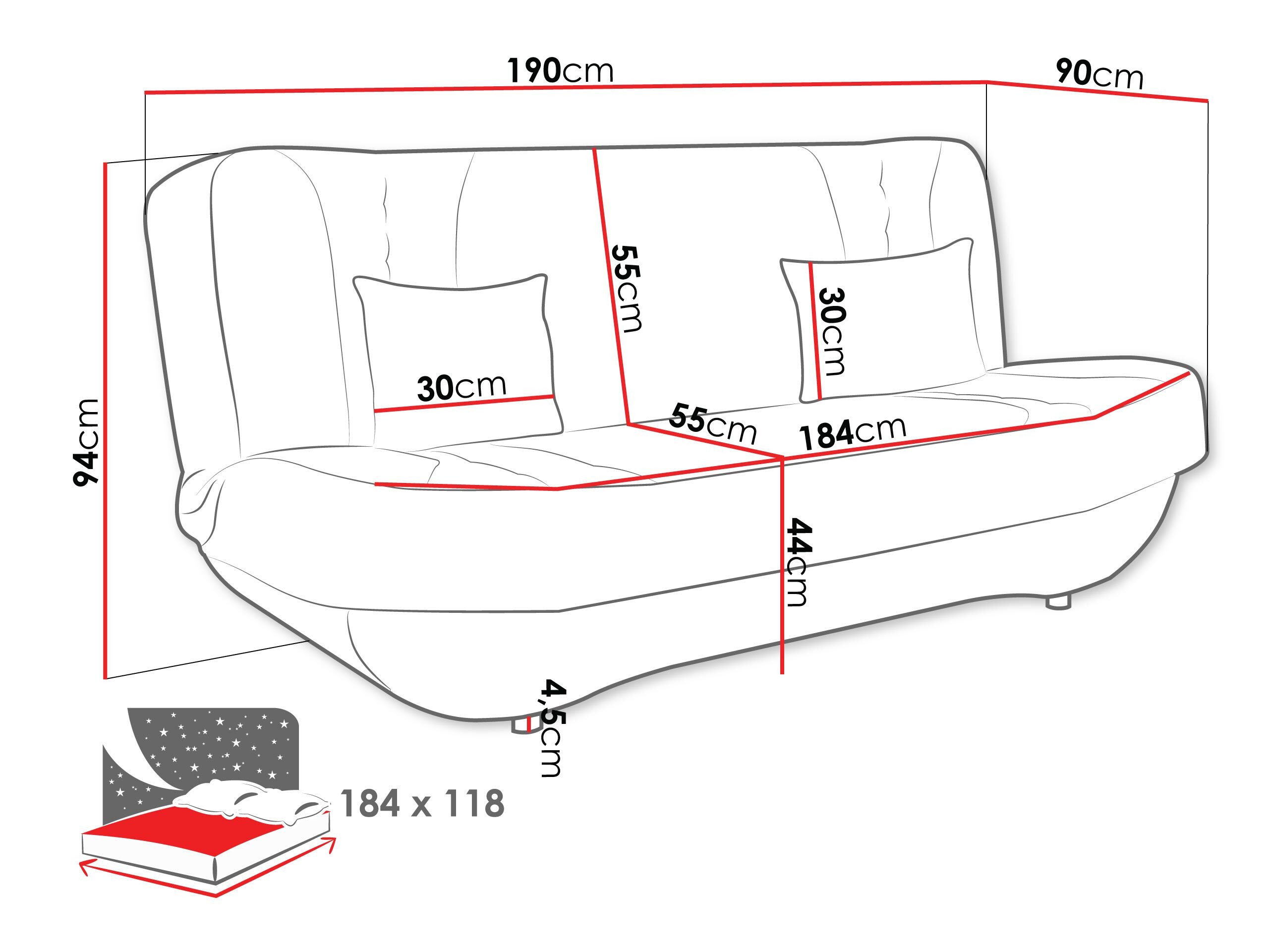 Schlafsofa Comfivo Cervus (Margo 227.09)