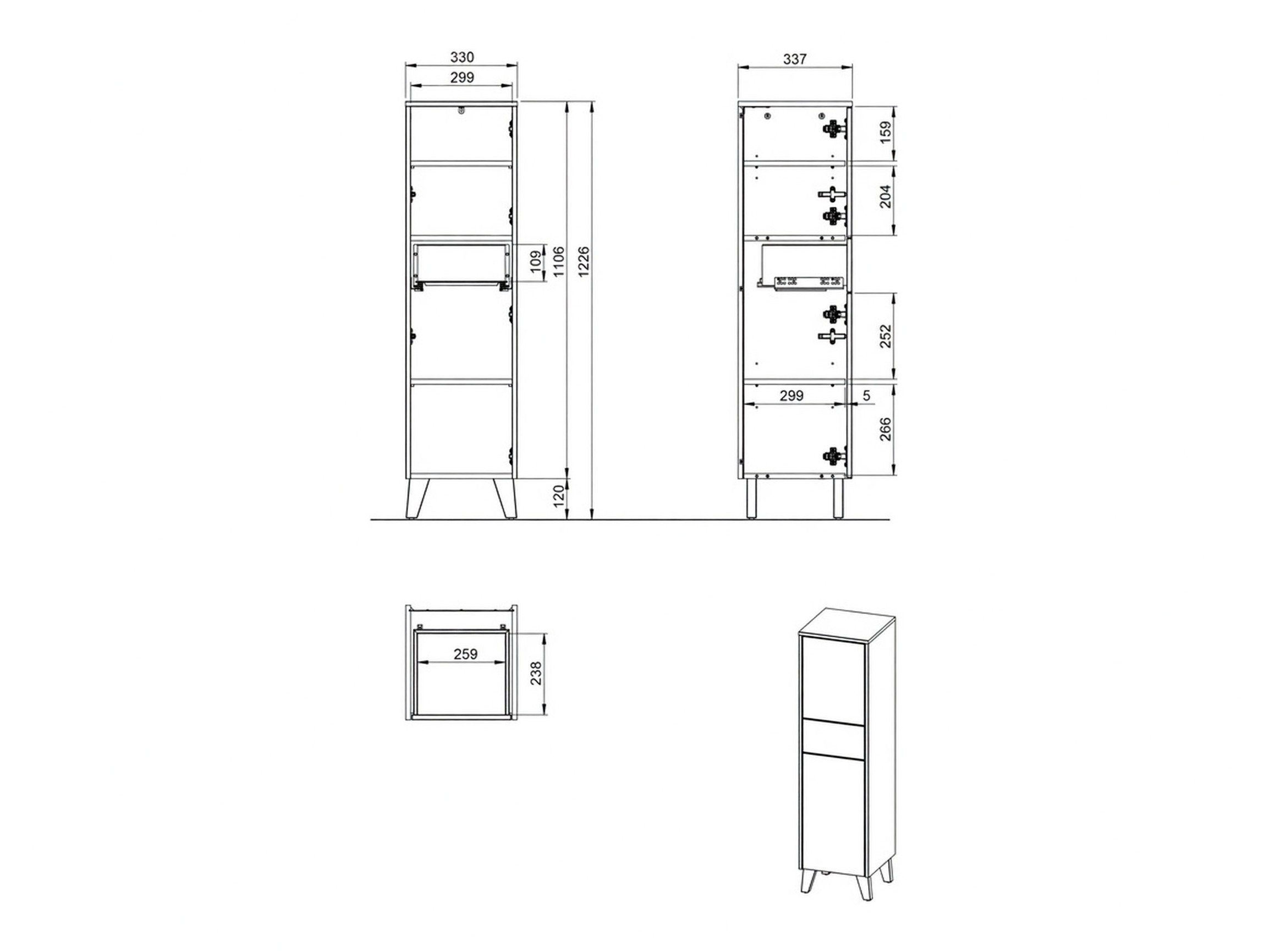 Stehender Badezimmerschrank Voseri 101