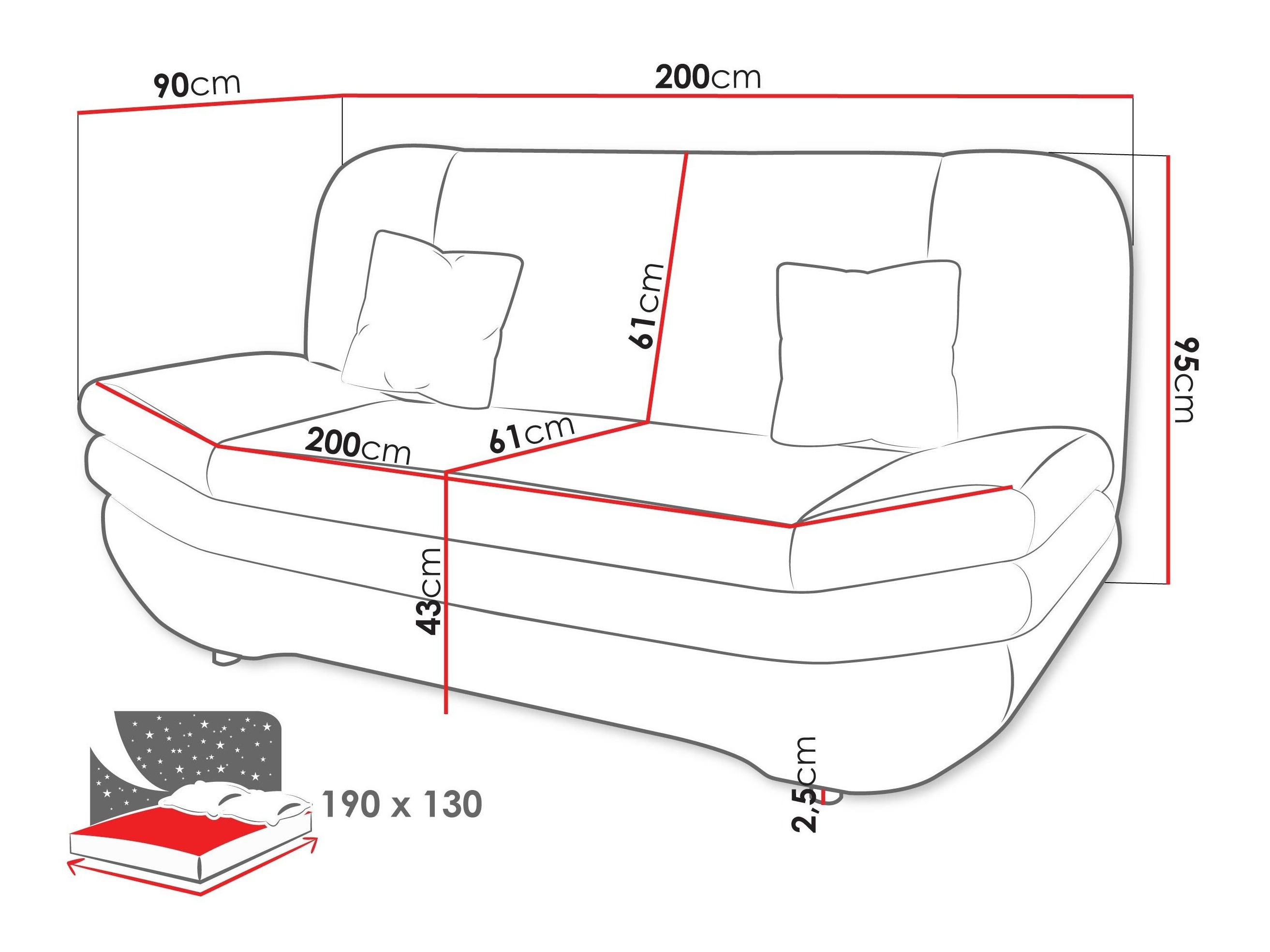 Schlafsofa Comfivo Silva (Flow 09)