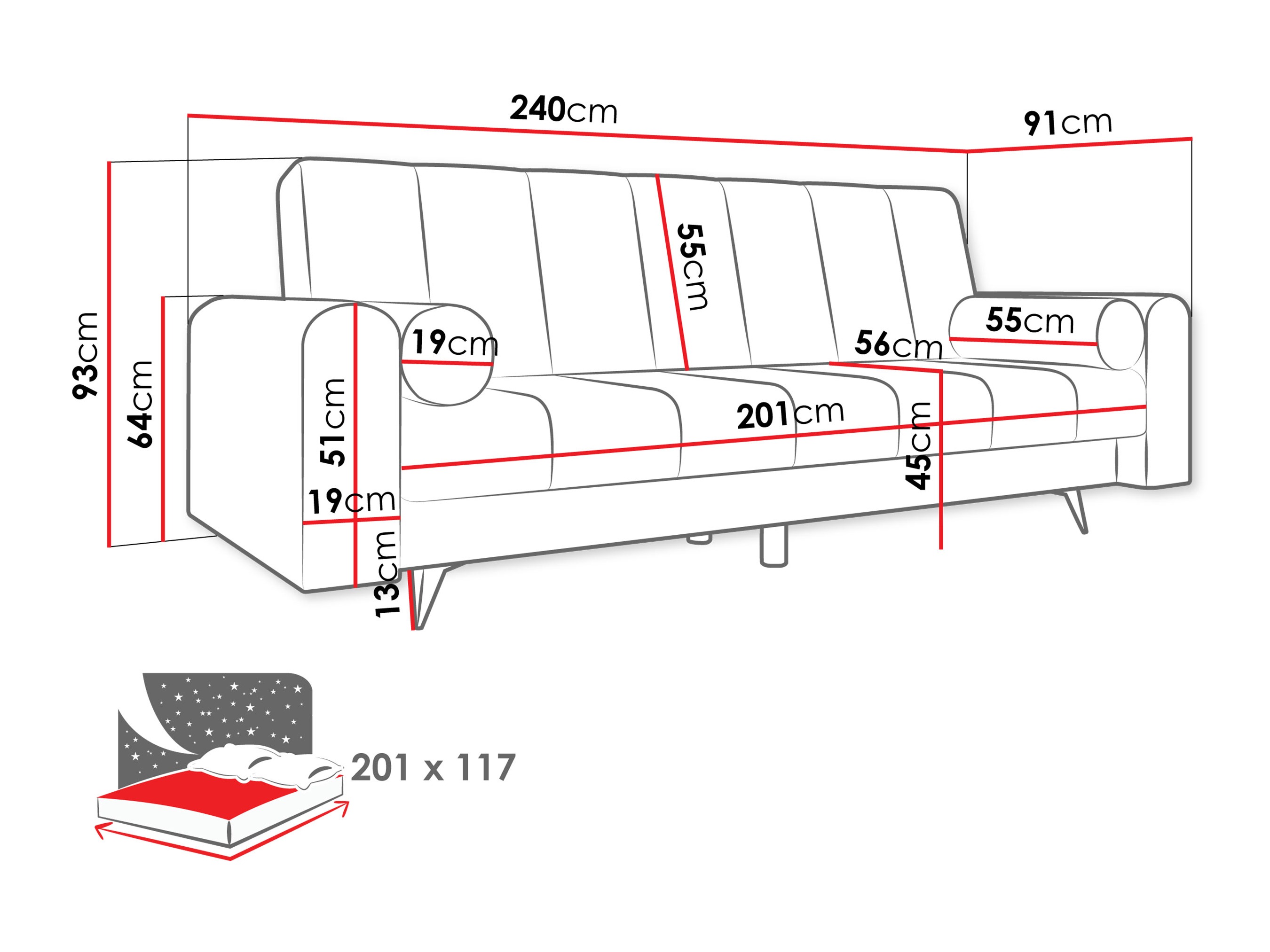 Schlafsofa Comfivo Luda (Bella 20)